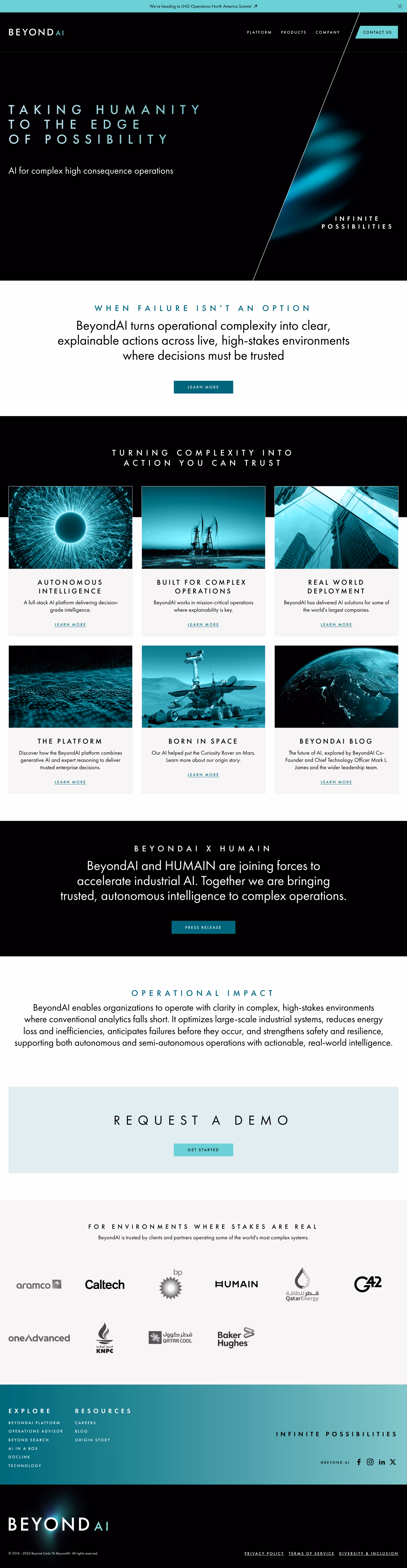 Beyond AI website — home page