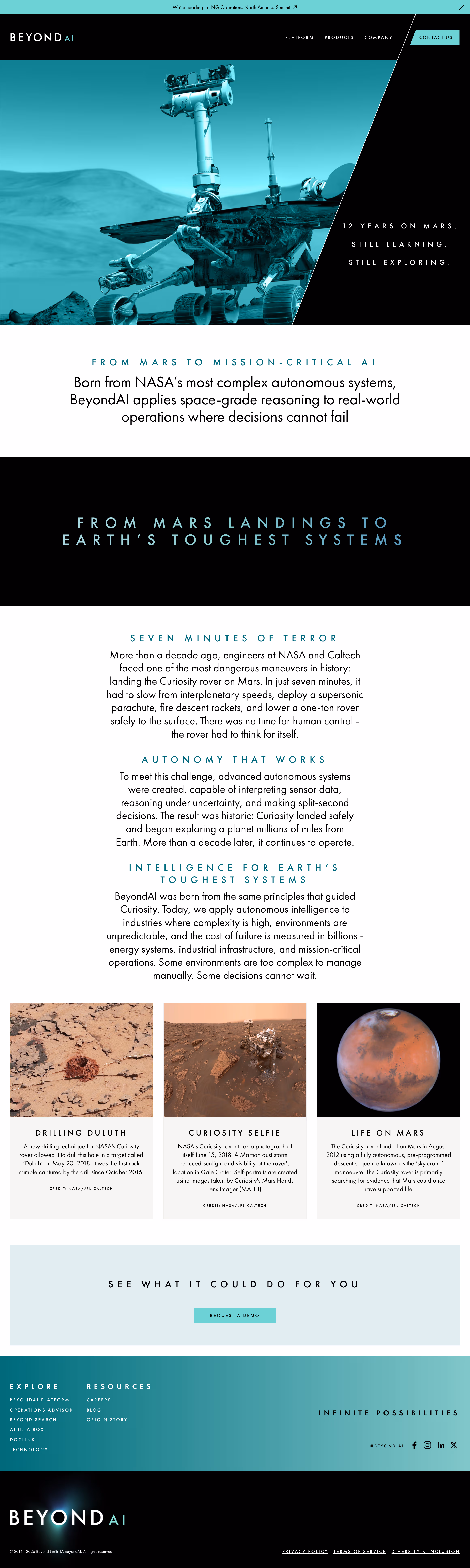 Beyond AI website — Origin Story page