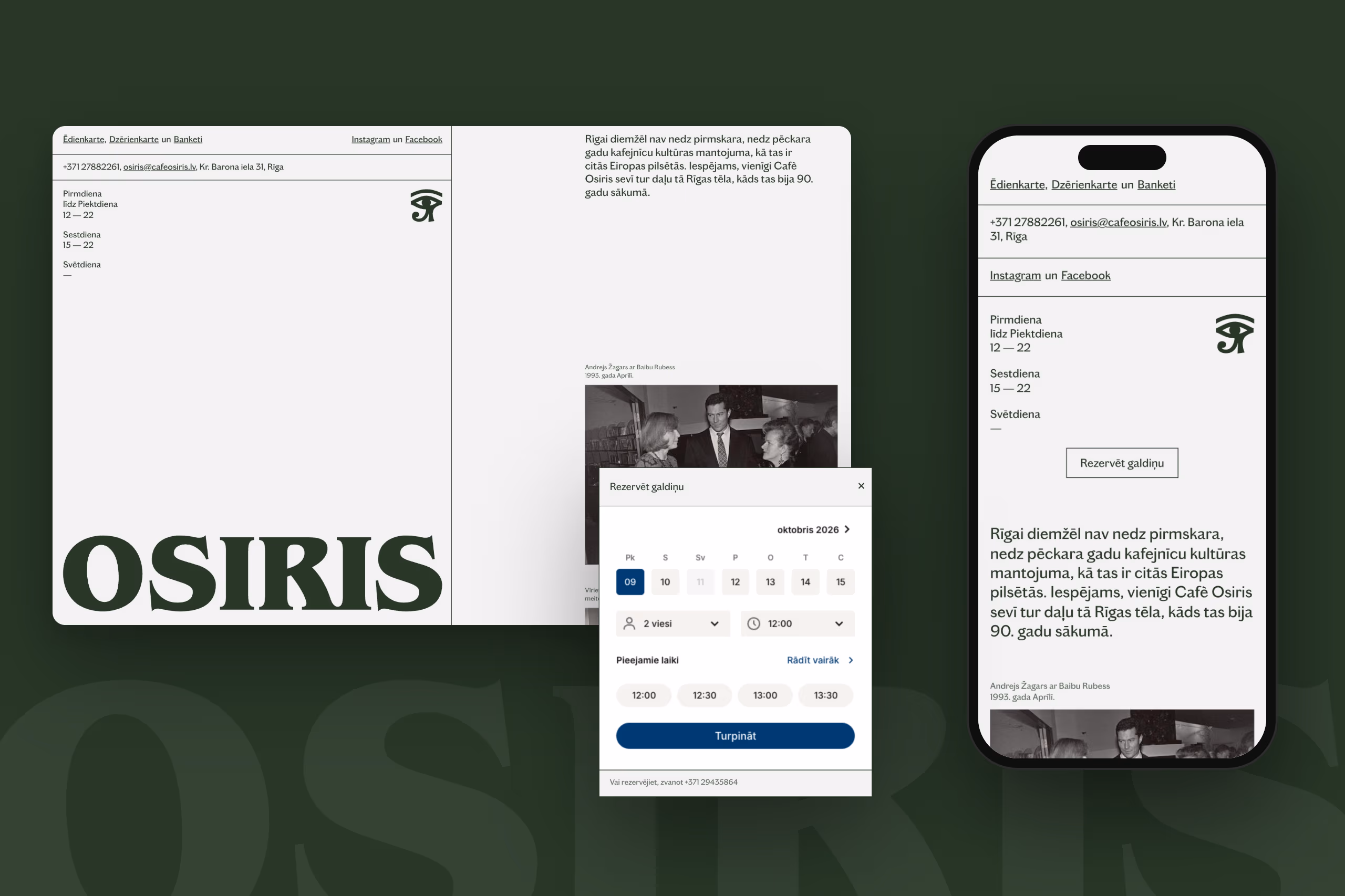 Café Osiris website case study cover