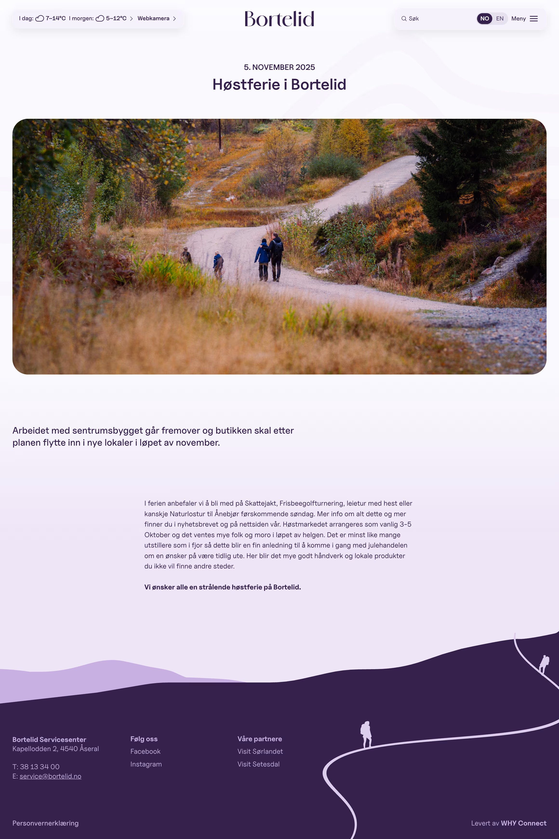 Bortelid website — autumn article page