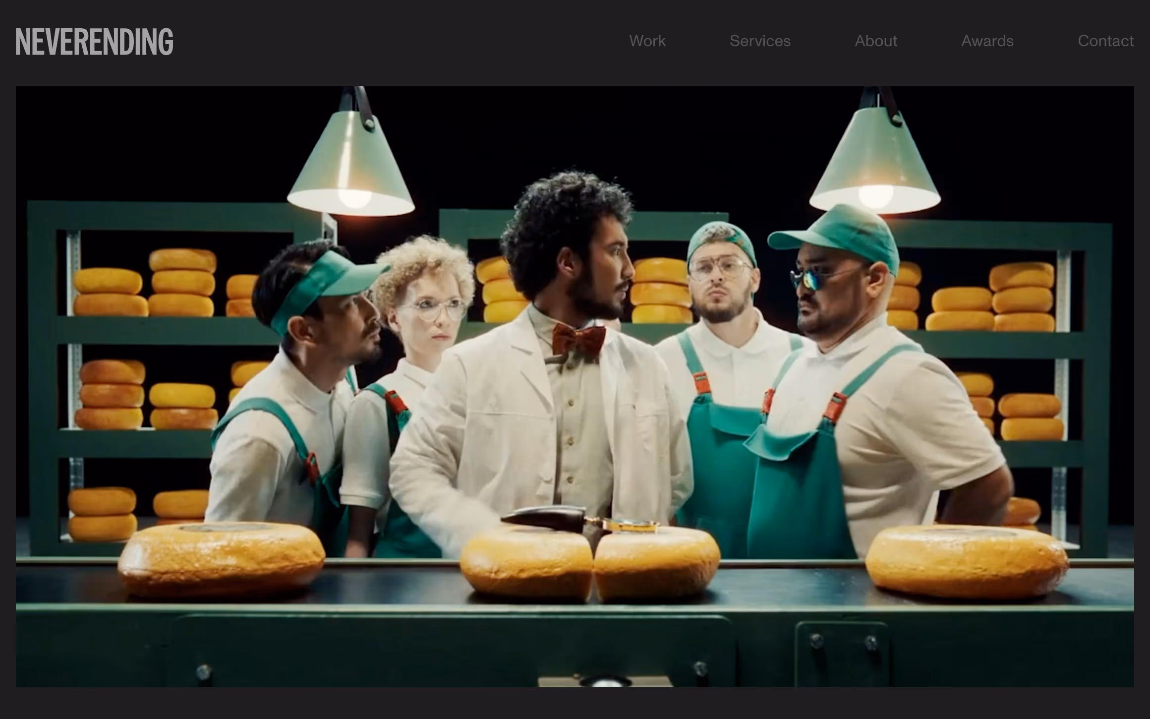 Neverending website — home page showreel