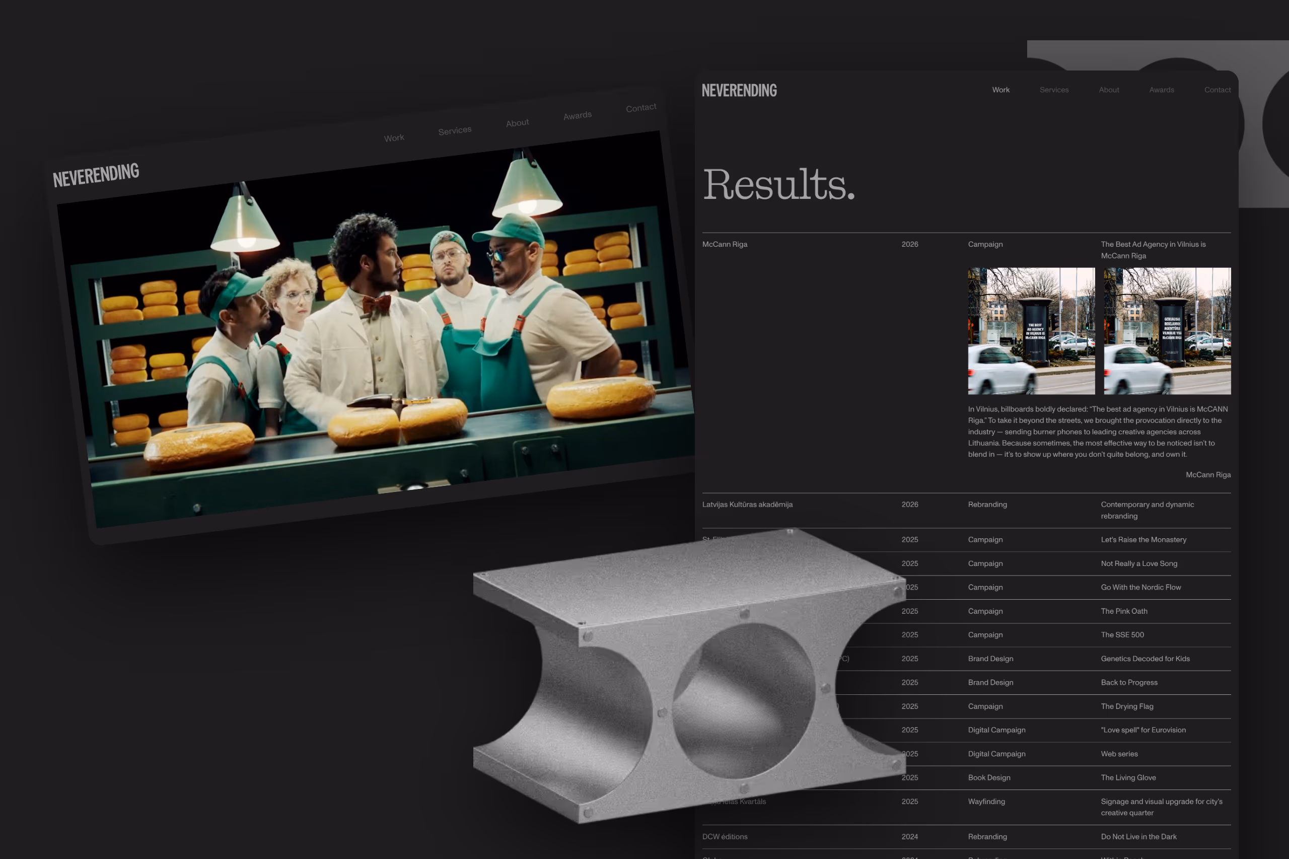 Neverending website case study cover
