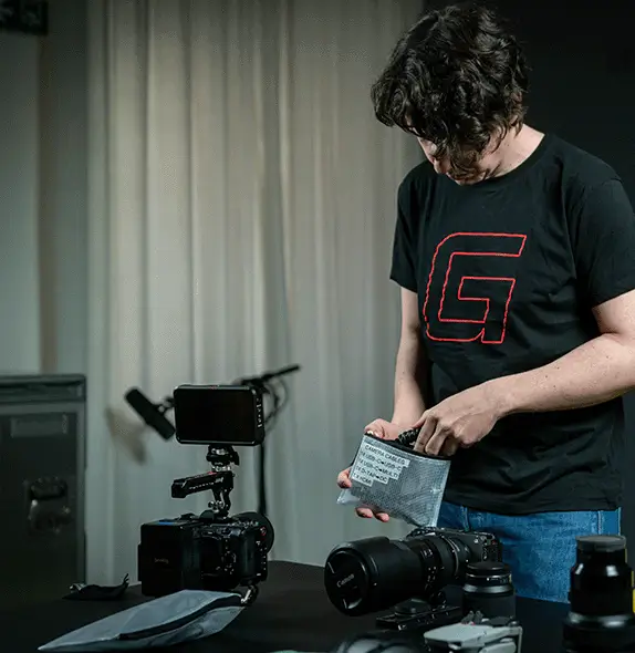 Videographer in Hamburg filming an employer branding video