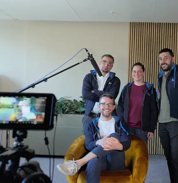 Videographer in Hamburg filming an employer branding video