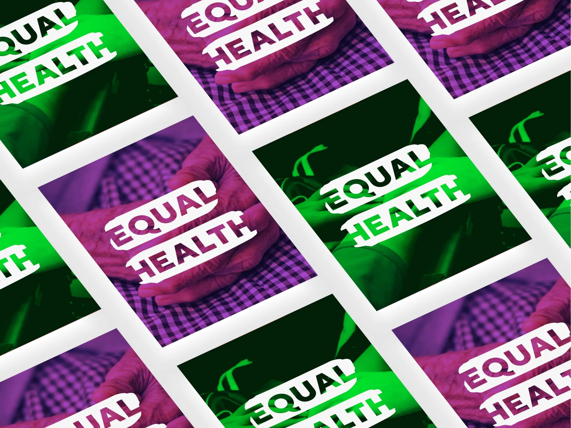 Posters and flyers with Equal Health branding