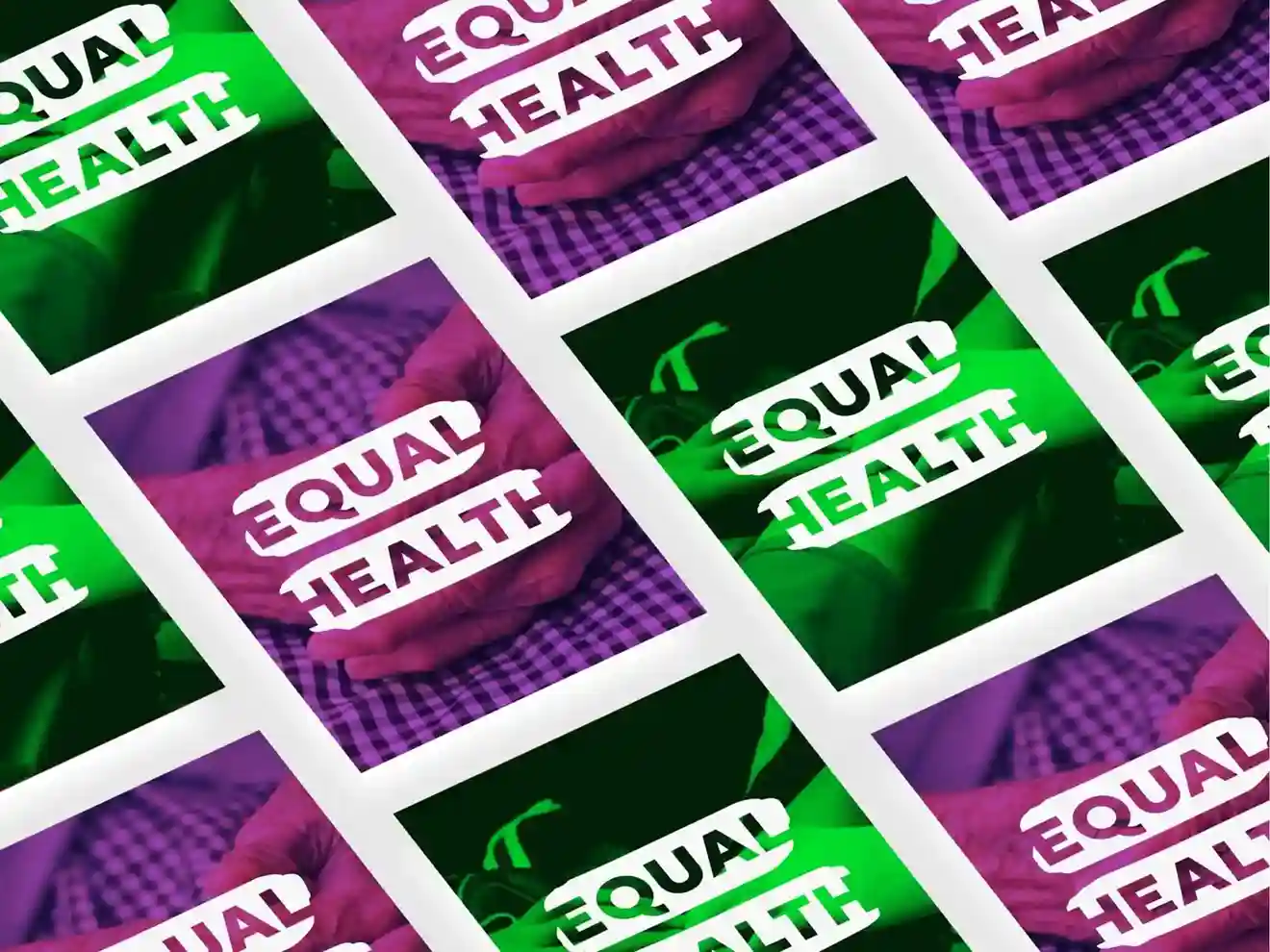 Posters and flyers with Equal Health branding