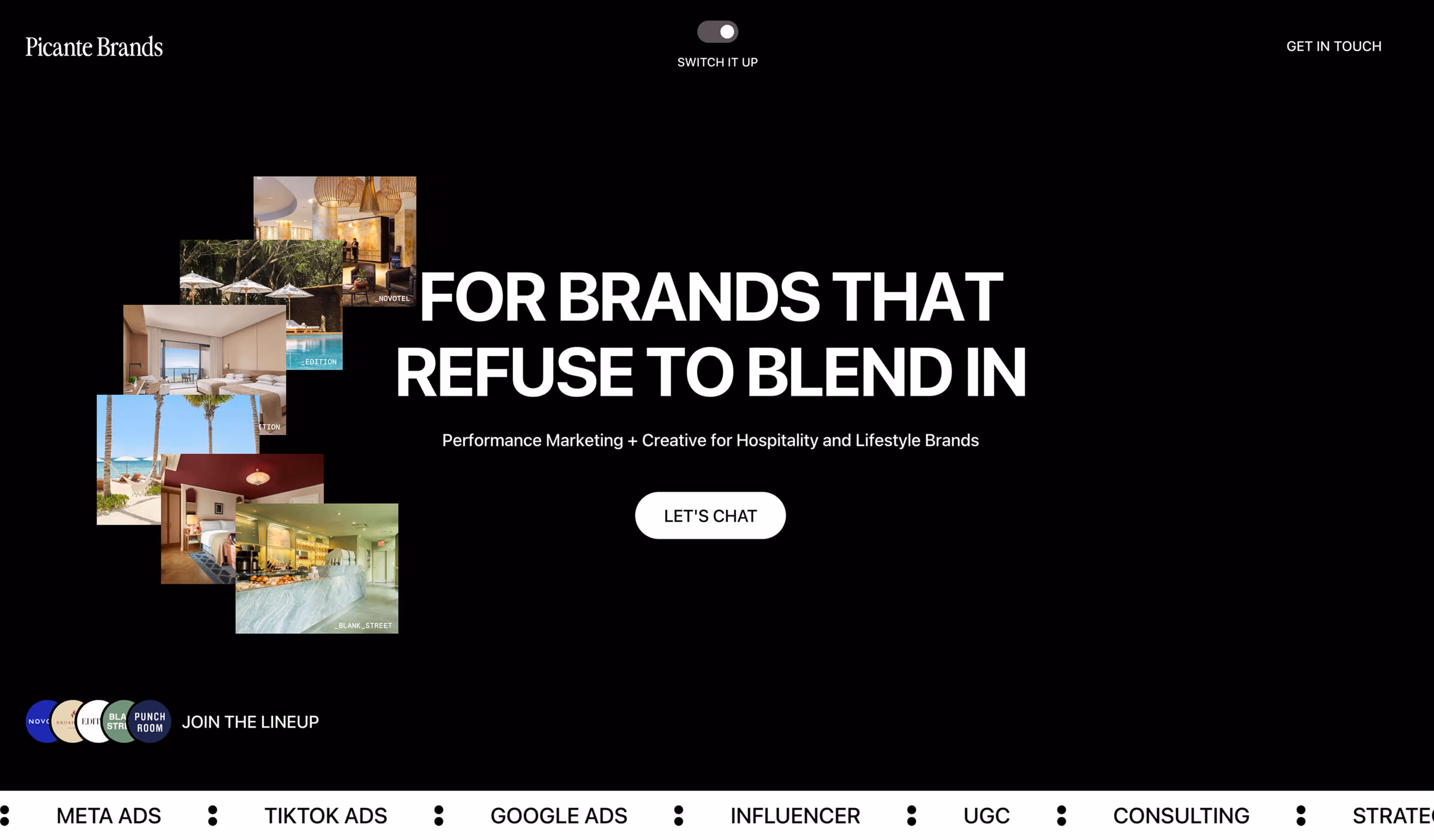 Picante Brands Homepage