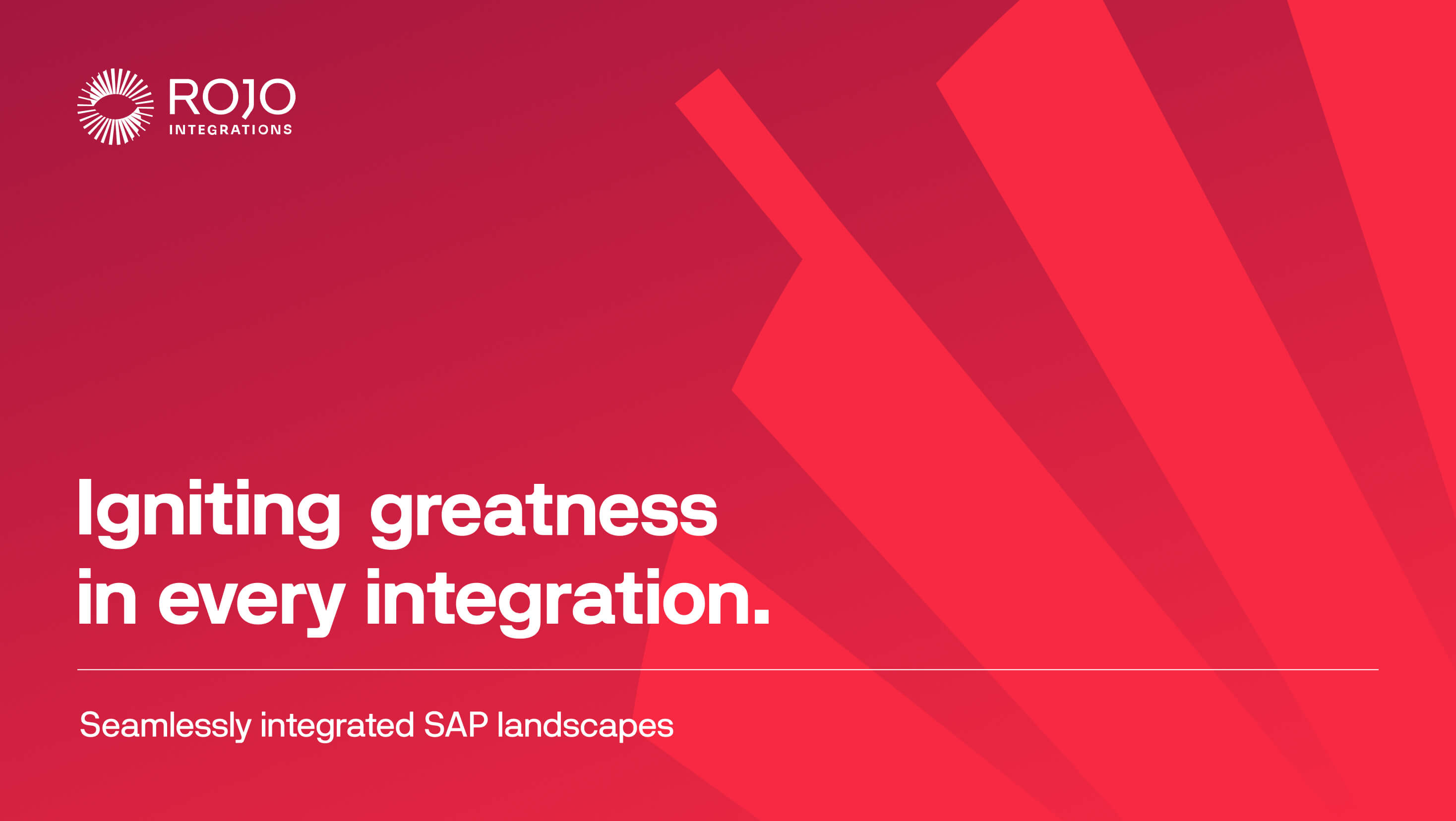 Grafische uiting van Rojo Integrations ontworpen door Studio Piraat.