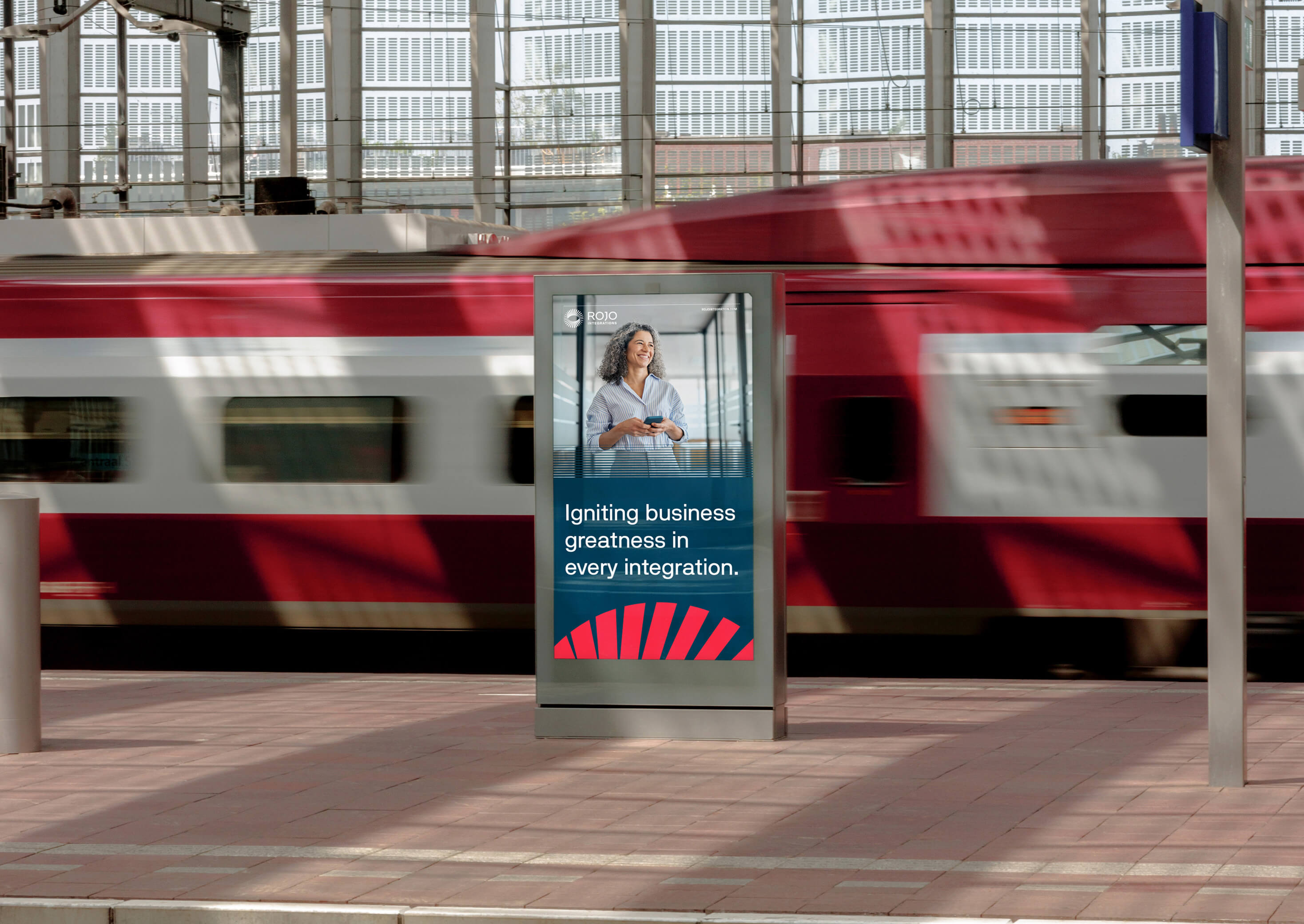 Een digitale banner van Rojo Integrations ontworpen door Studio Piraat.