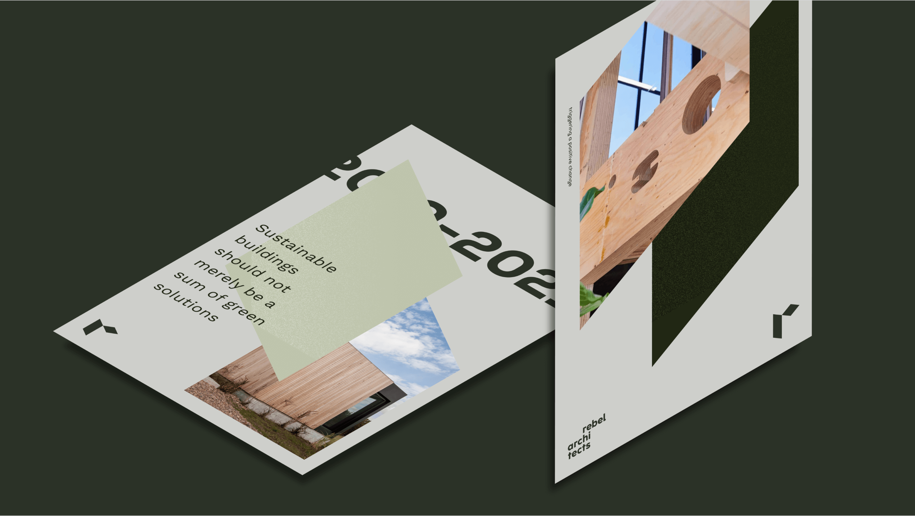 Een flyer van Rebel Architects ontworpen door Studio Piraat.
