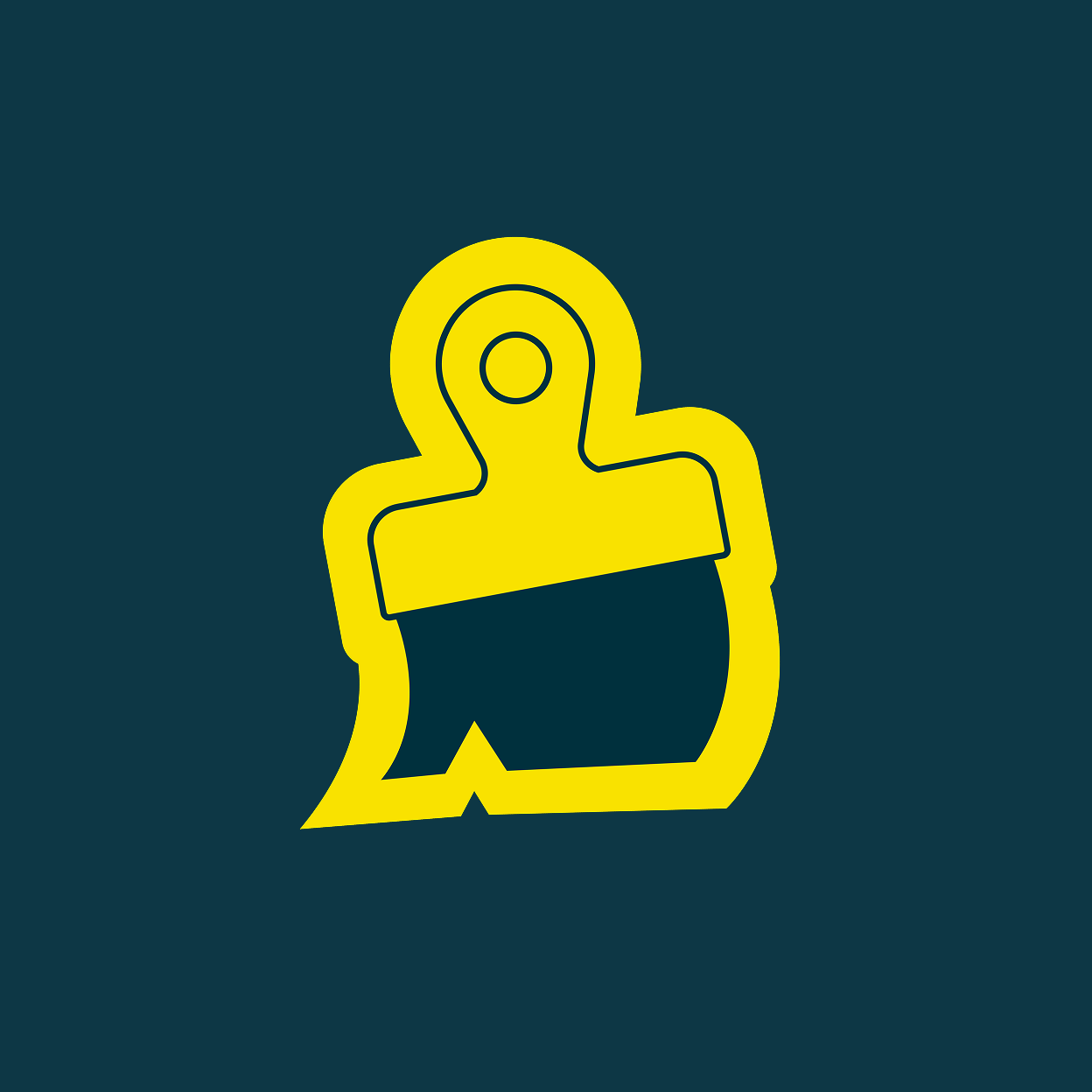 Een illustratie van een kwast gemaakt door Studio Piraat.