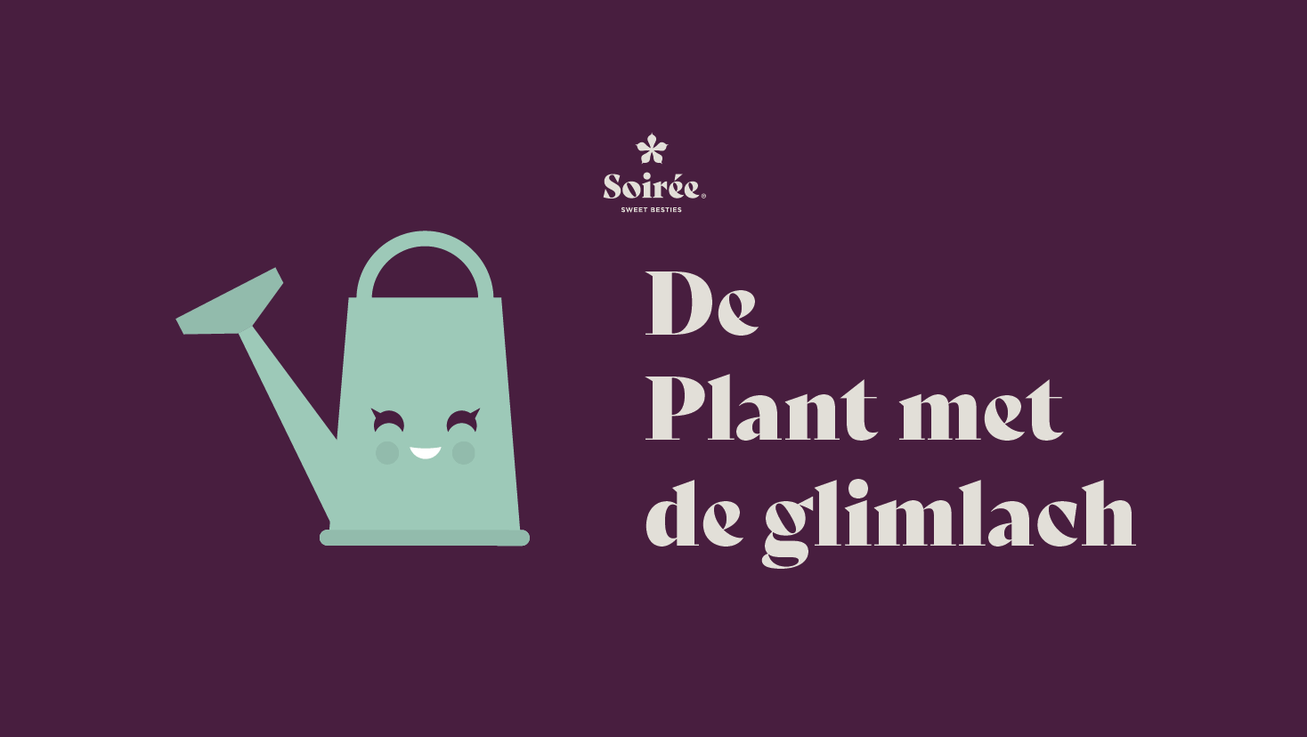 Een illustratie van een gieter met het gezichtje van Soirée ontworpen door Studio Piraat.