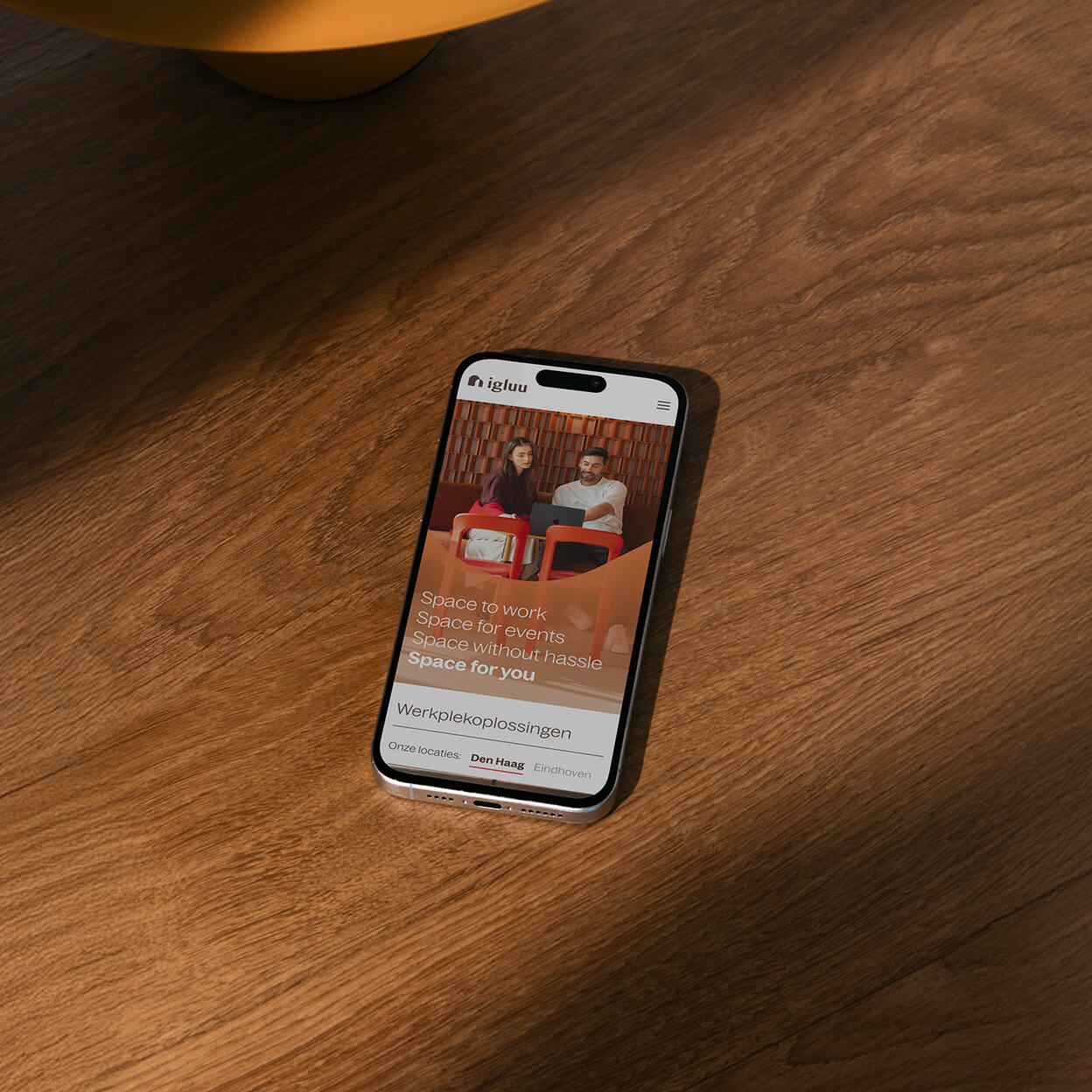 Een pagina van de website van Igluu ontworpen door Studio Piraat op mobiel formaat.