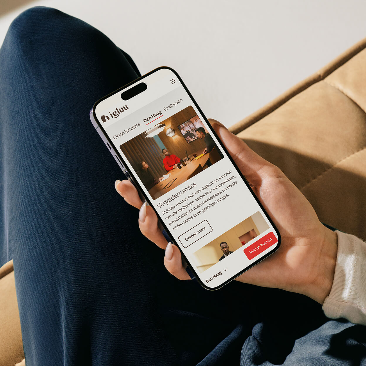 De homepage van de website van Igluu ontworpen door Studio Piraat.