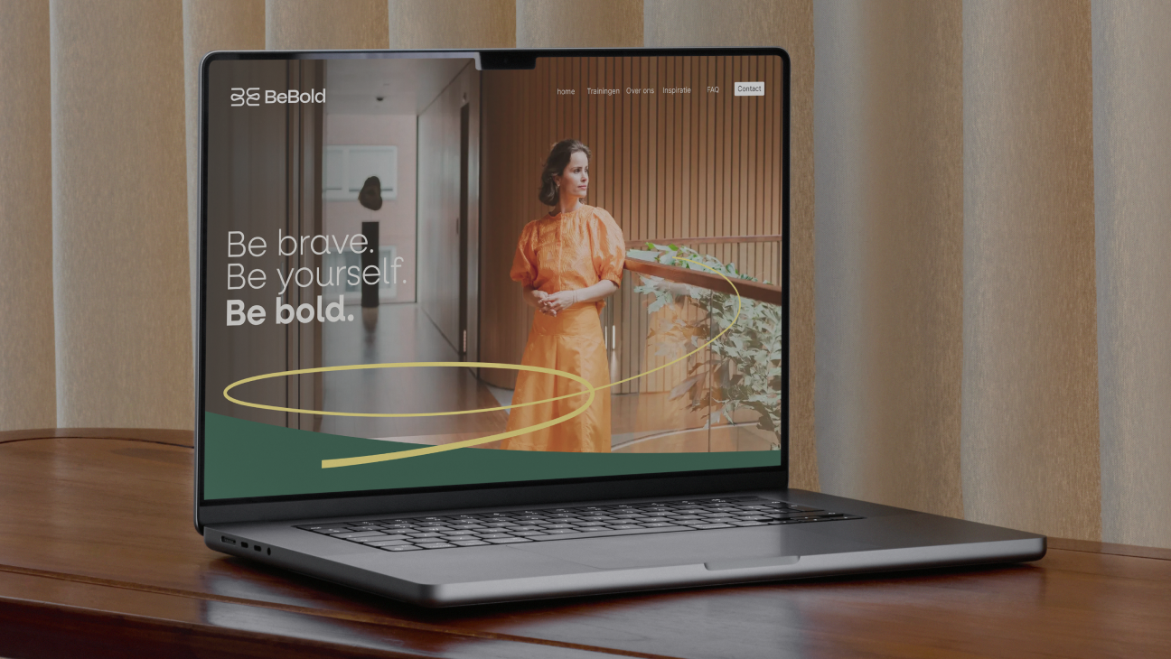 BeBold header van website
