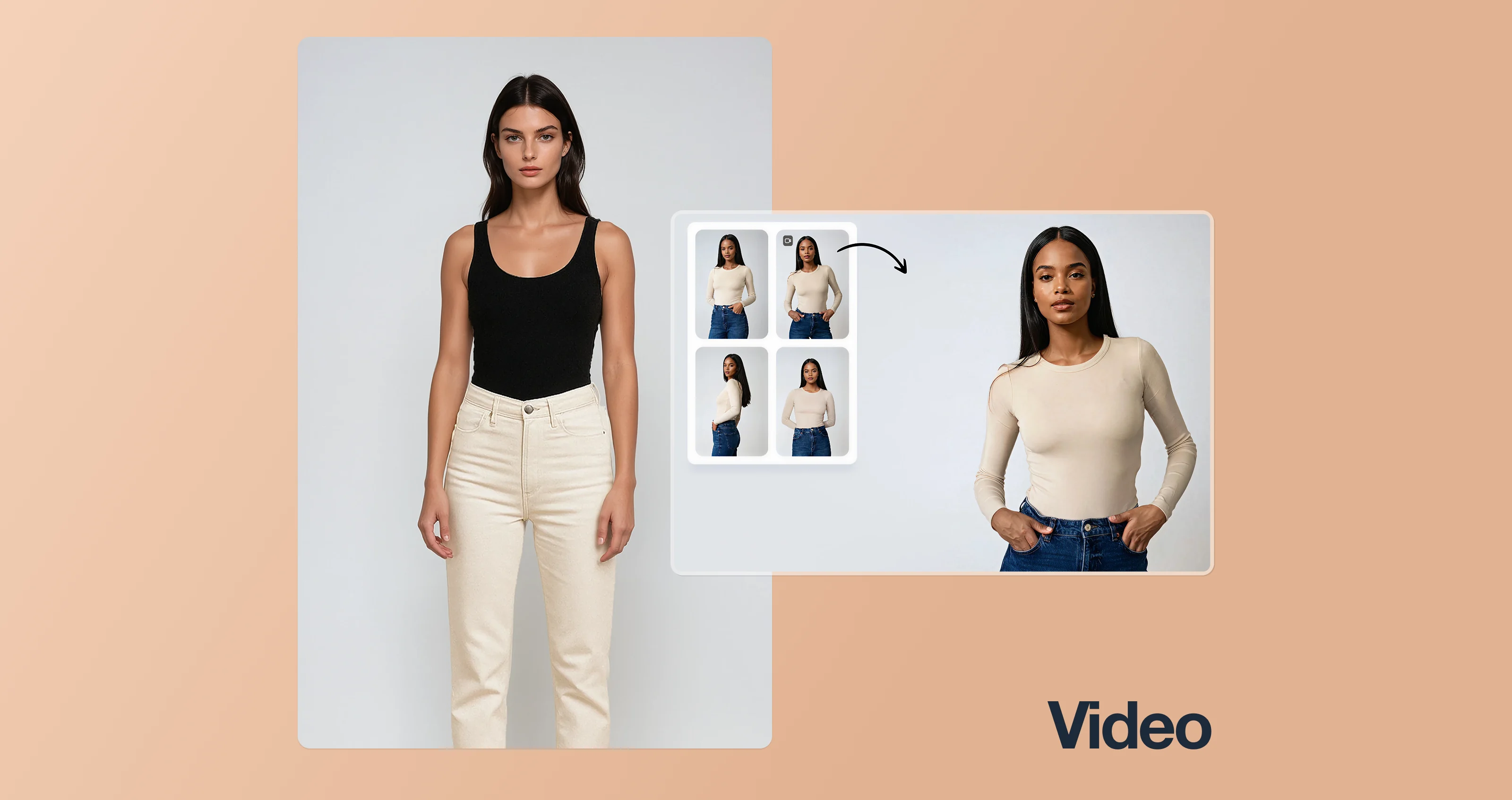 Images of a video workflow using Botika.
