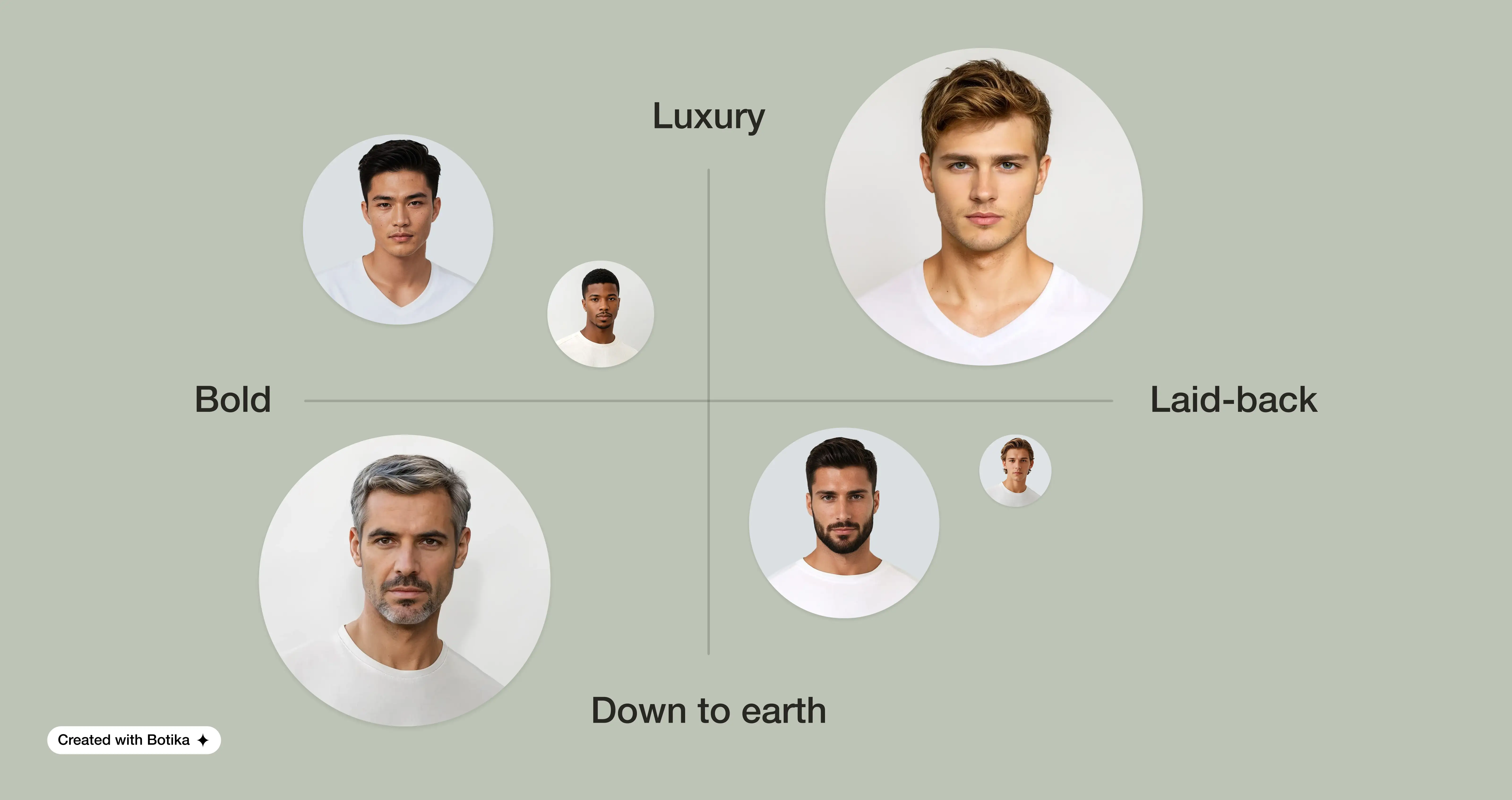 Square grid of menswear photography mood board.