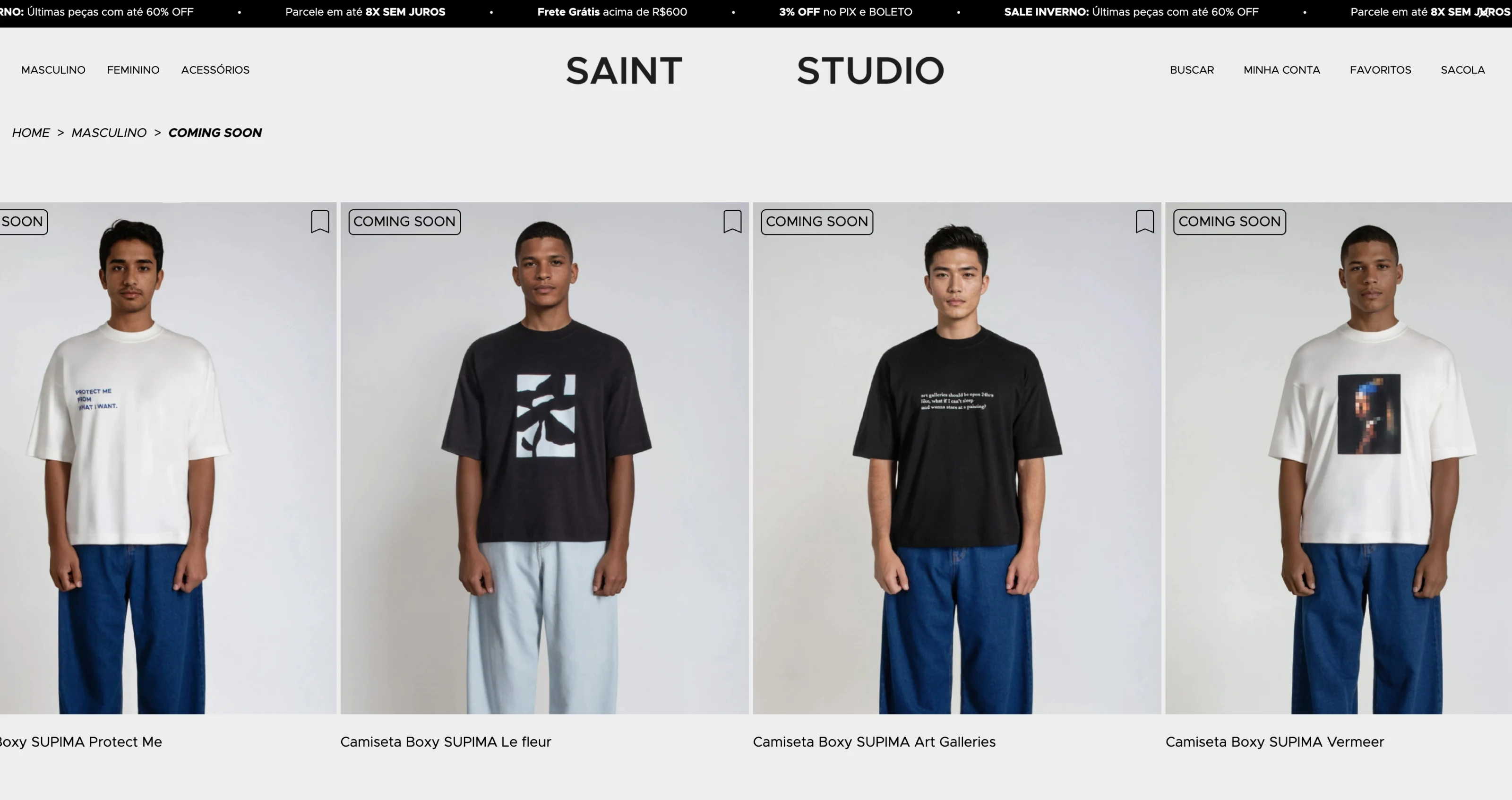 A real life example of menswear photography from a page on Saint Studio's website.