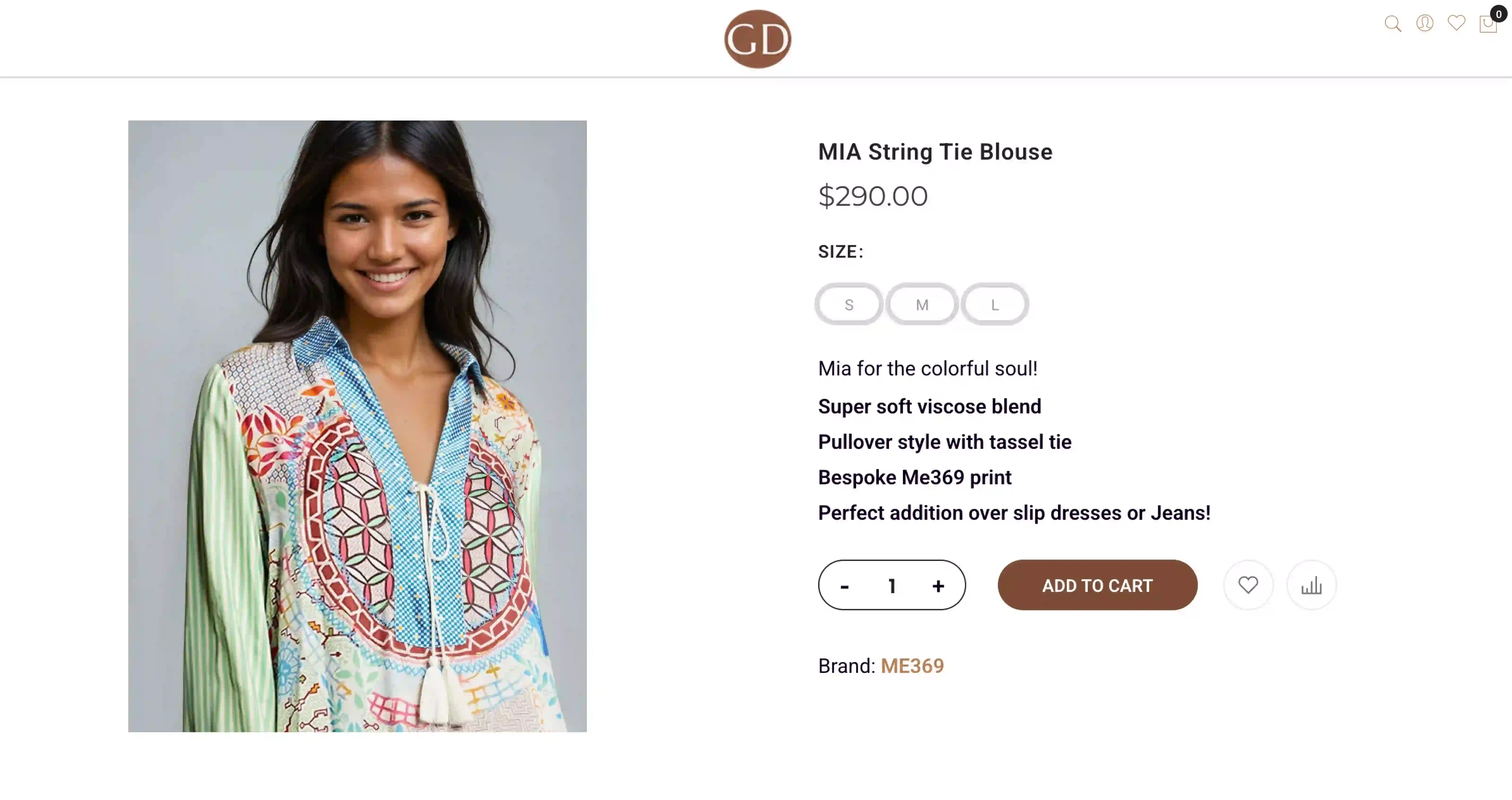 Screenshot of a Get Dressed Collective's PDP page featuring a Botika AI fashion model. 