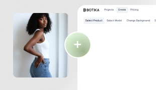 Screenshot of the create screen in the Botika on model product workflow. 