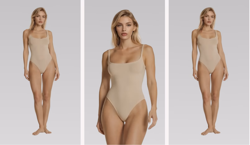 Grid of various poses for a Botika fashion product image