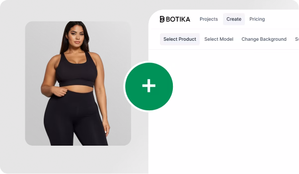 Screenshot of the create screen in the Botika flat lay product workflow. 