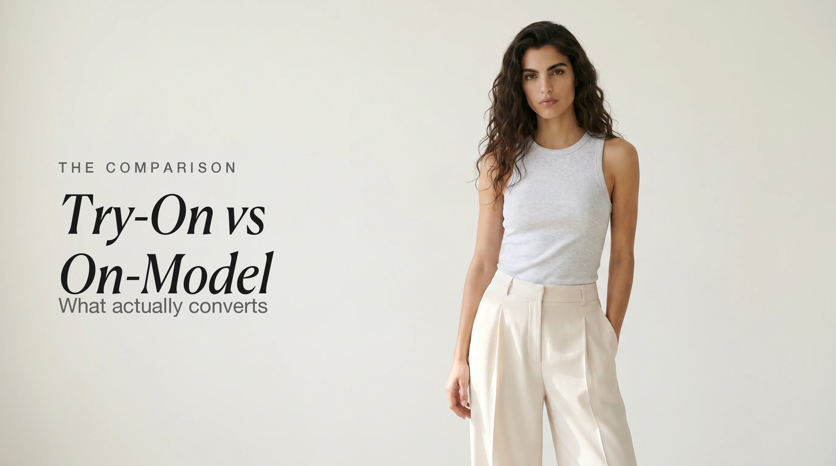 Virtual try-on versus AI on-model photography comparison