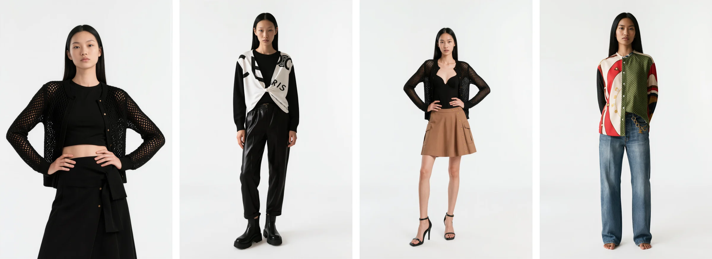 Celine pieces generated in Botika on East Asian models