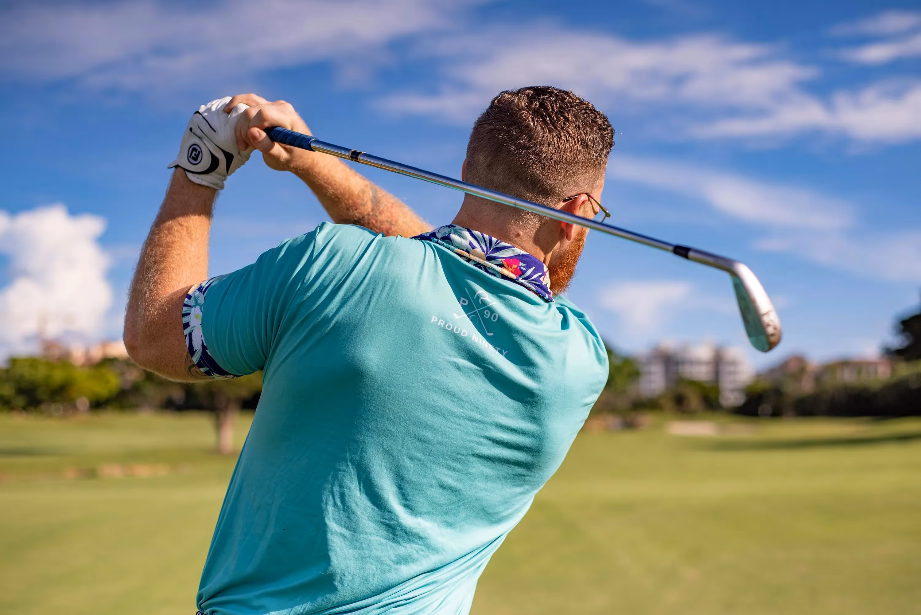 Playing golf stock image