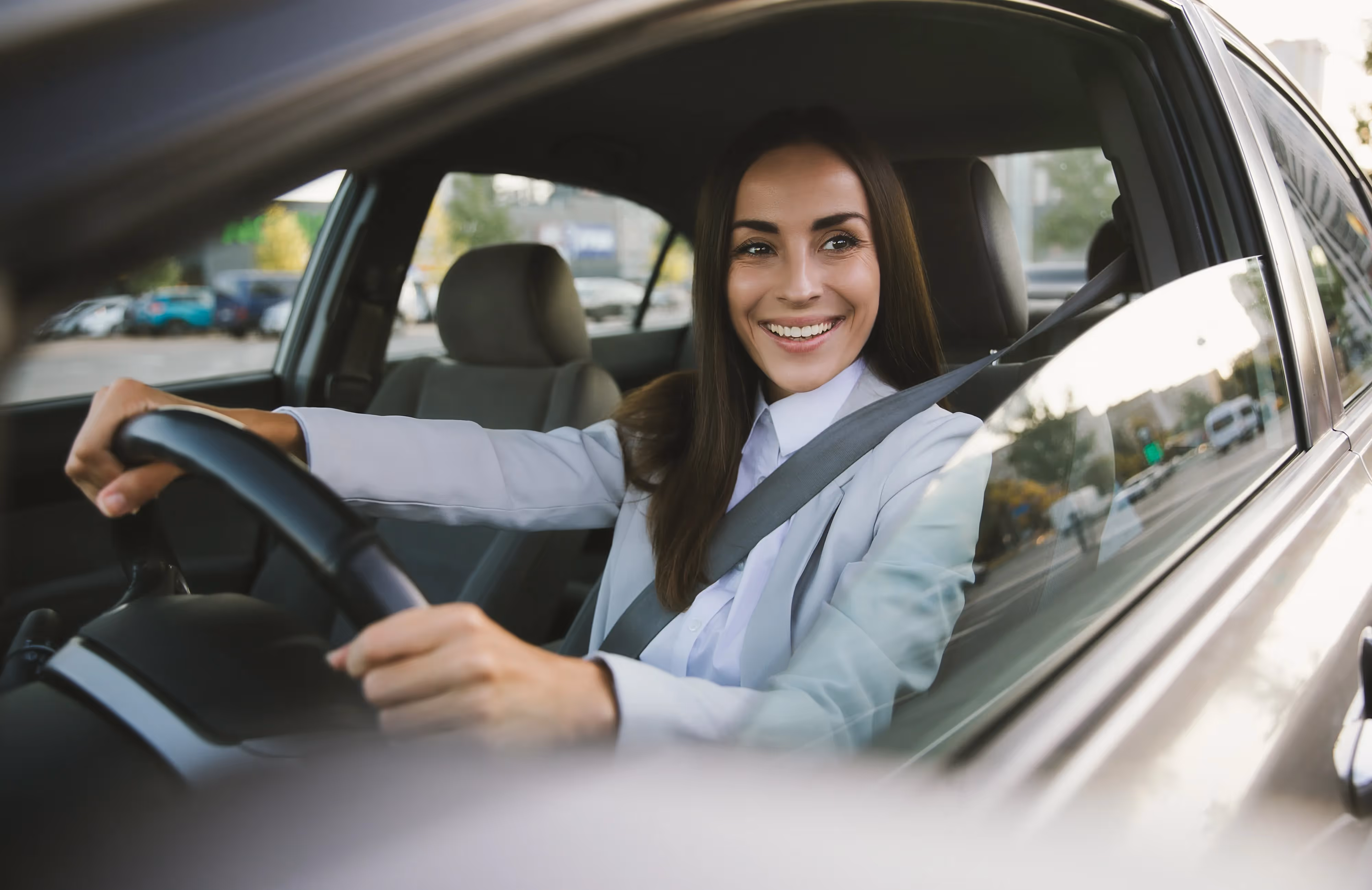 Resident commuting from Paloma Apartments, enjoying a convenient location with easy access to nearby highways and downtown