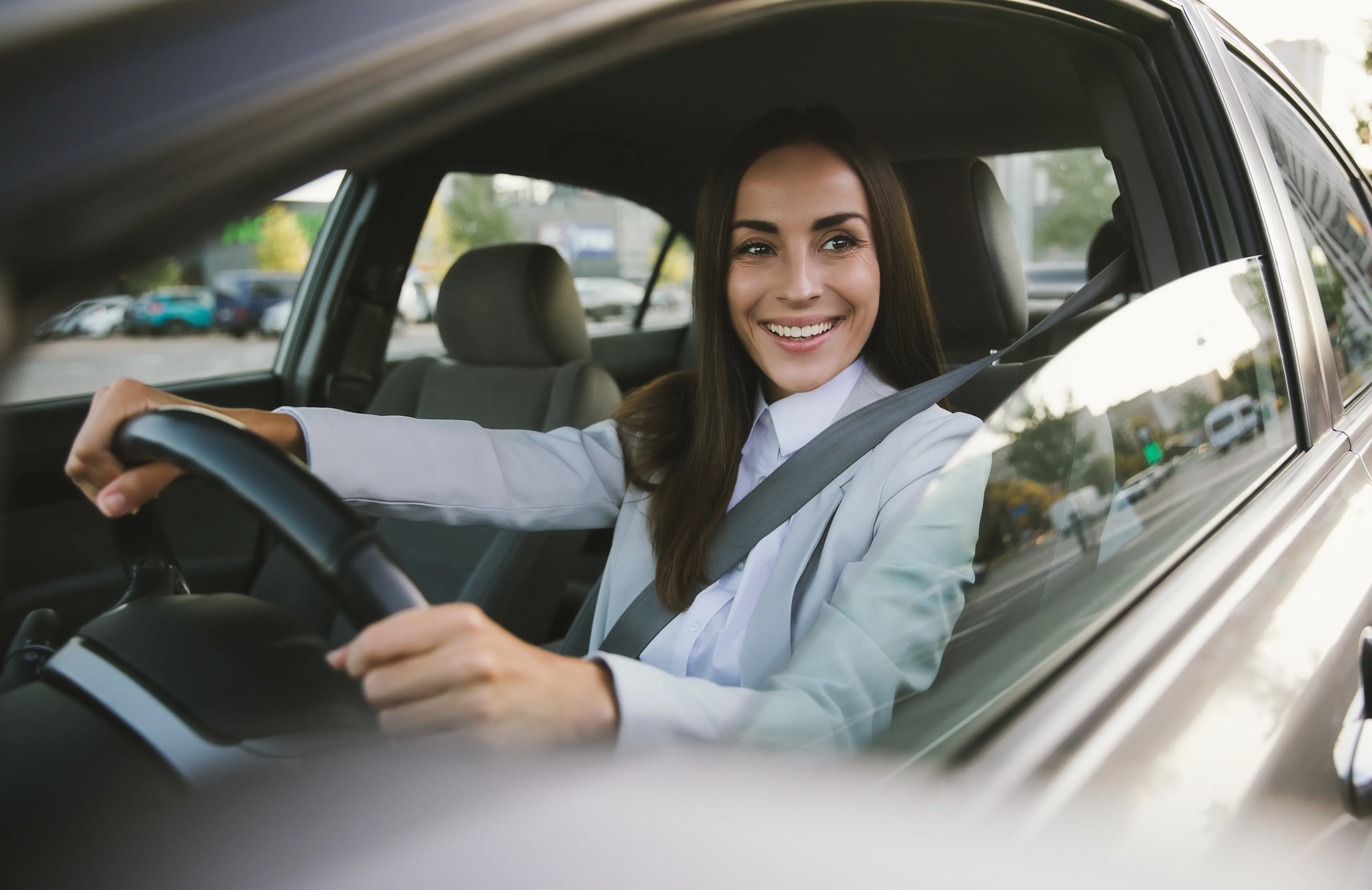 Resident commuting from Paloma Apartments, enjoying a convenient location with easy access to nearby highways and downtown
