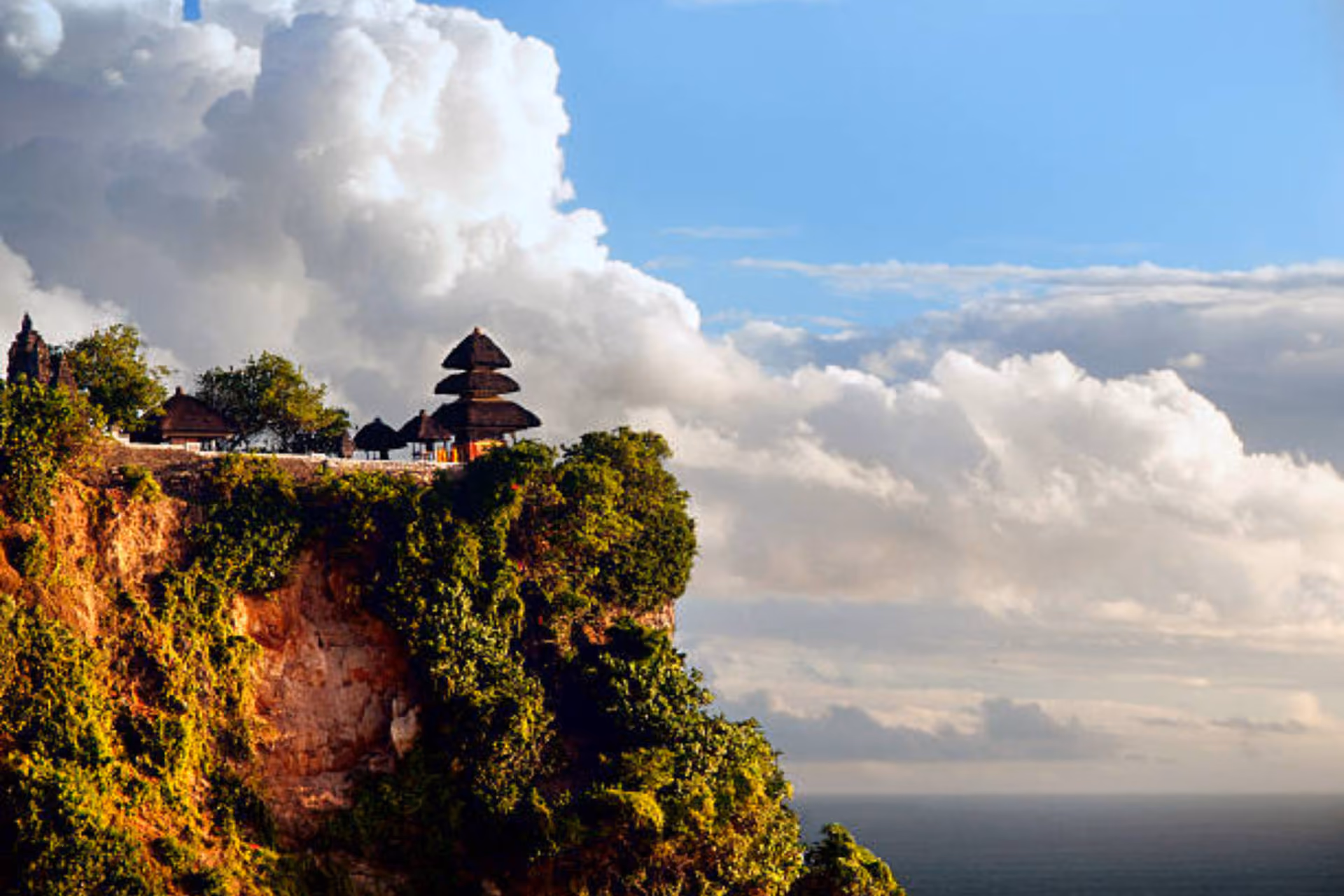 Uluwatu temple at a height of 70 m over the cliff
