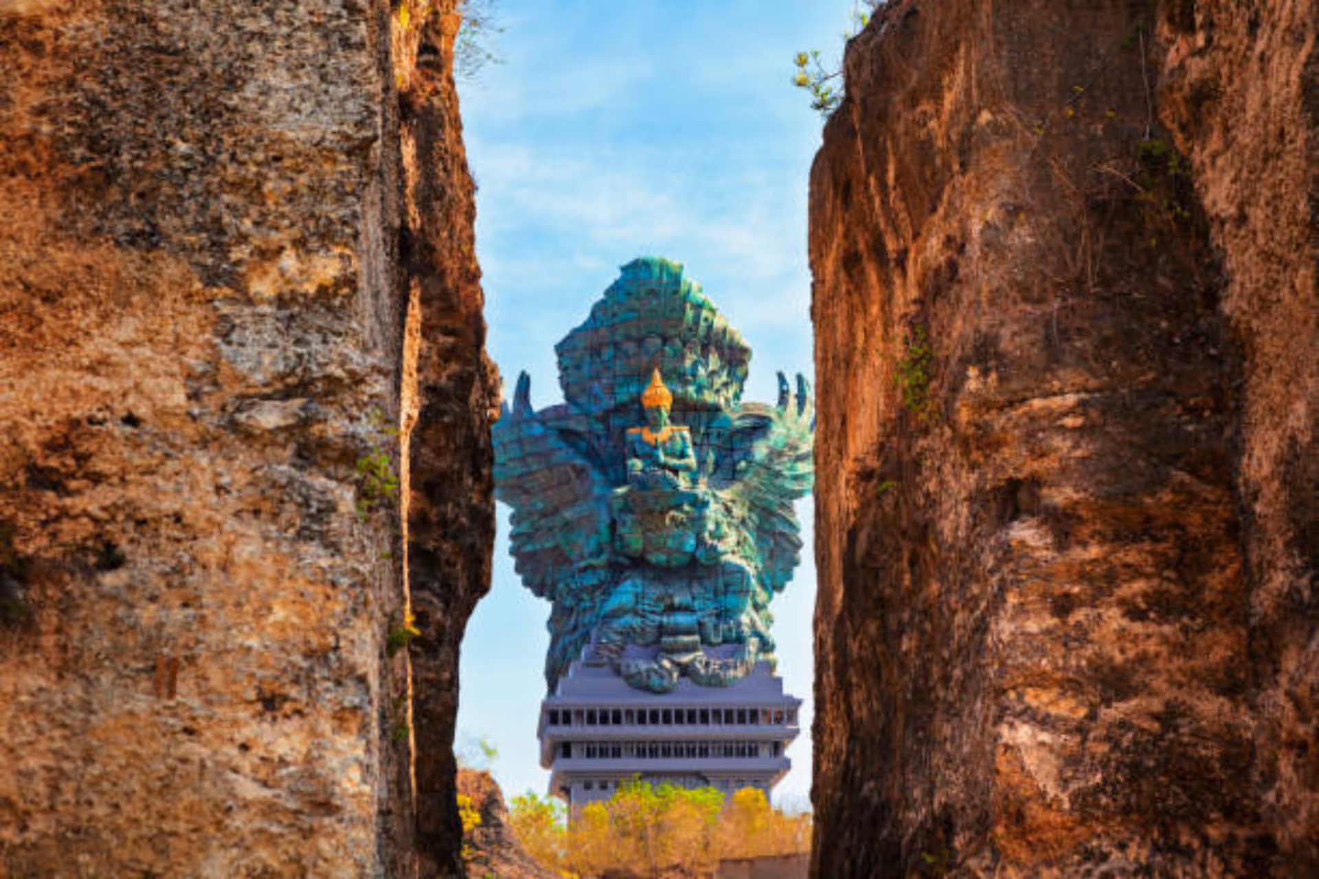 A view of the GWK cultural park statue 