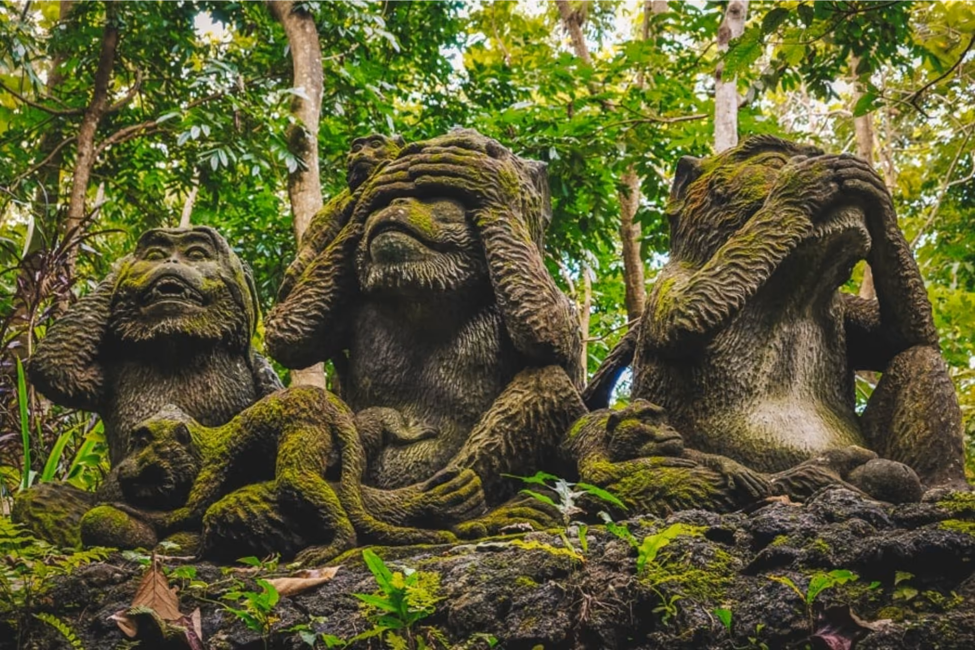 Statue in Sacred Monkey Forest Sanctuary.