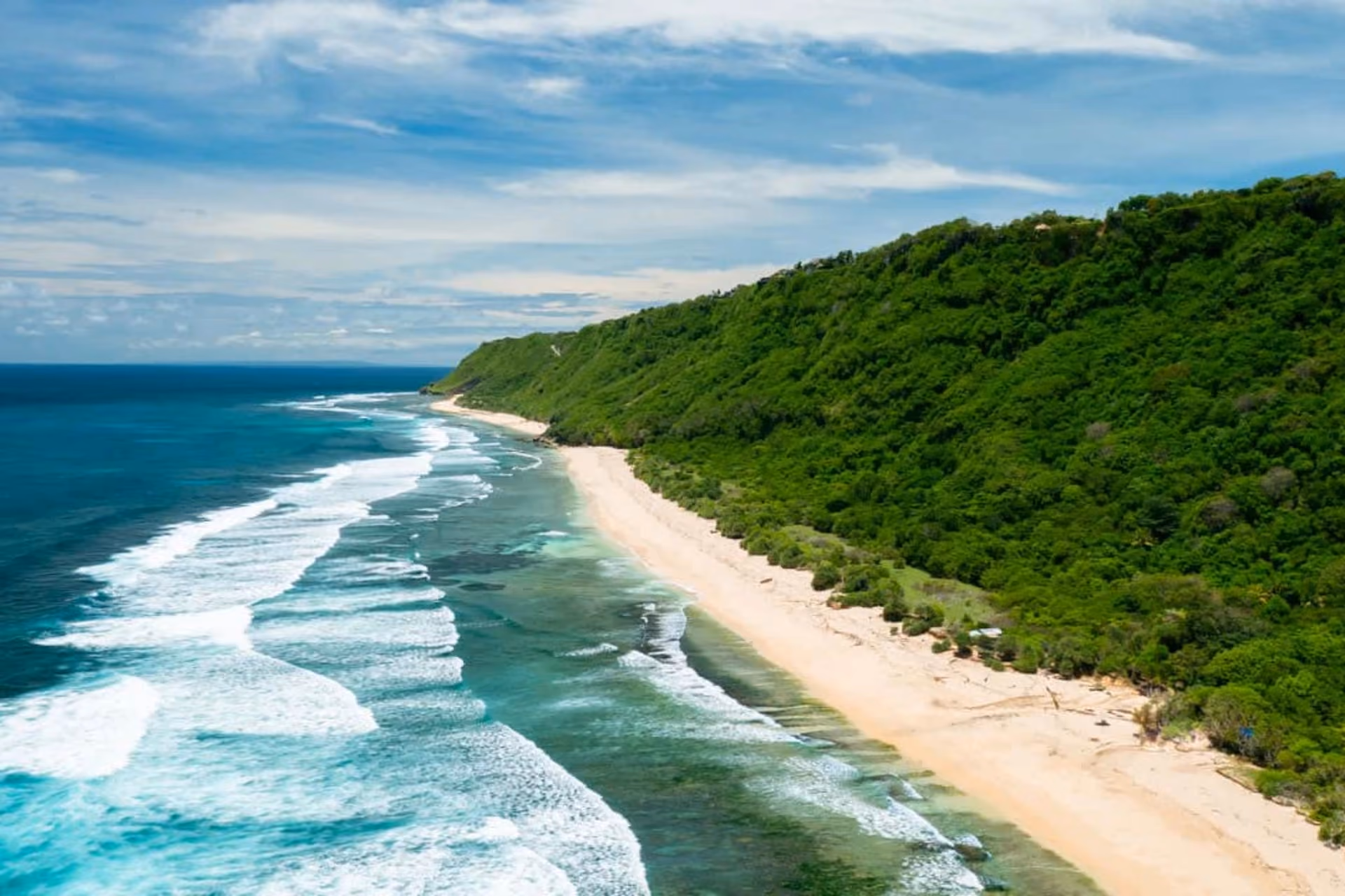 Blue waters with white sands at Nyang Nyang Beach.