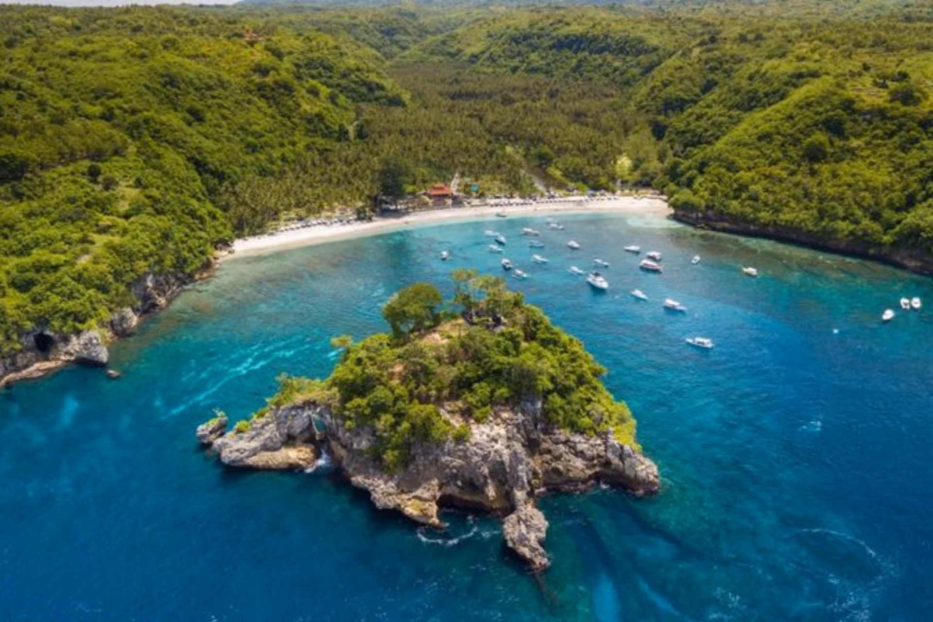 Aerial view of Crystal Bay.