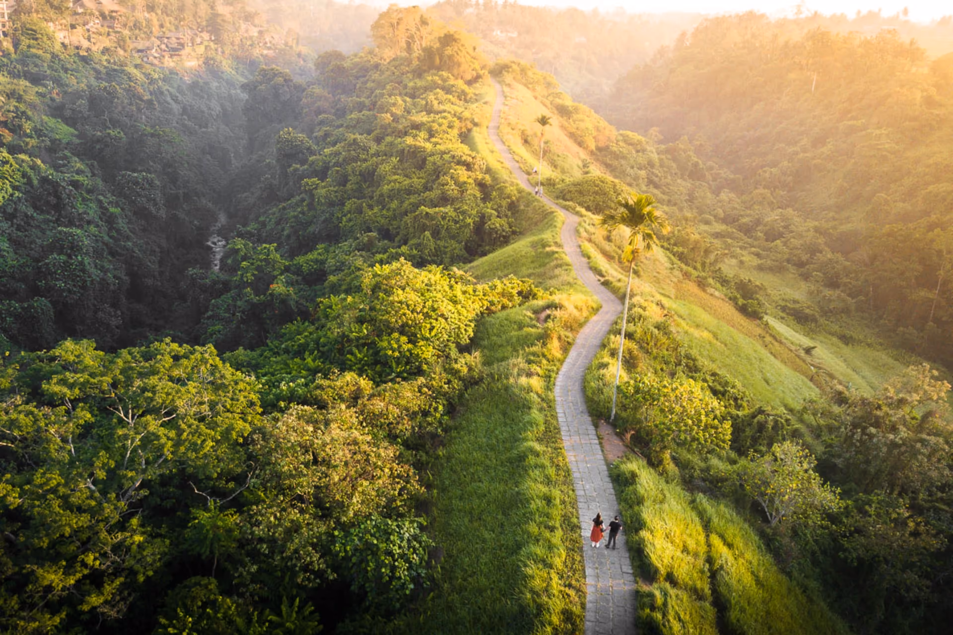 Couple strolling through the Campuhan Ridge Walk.