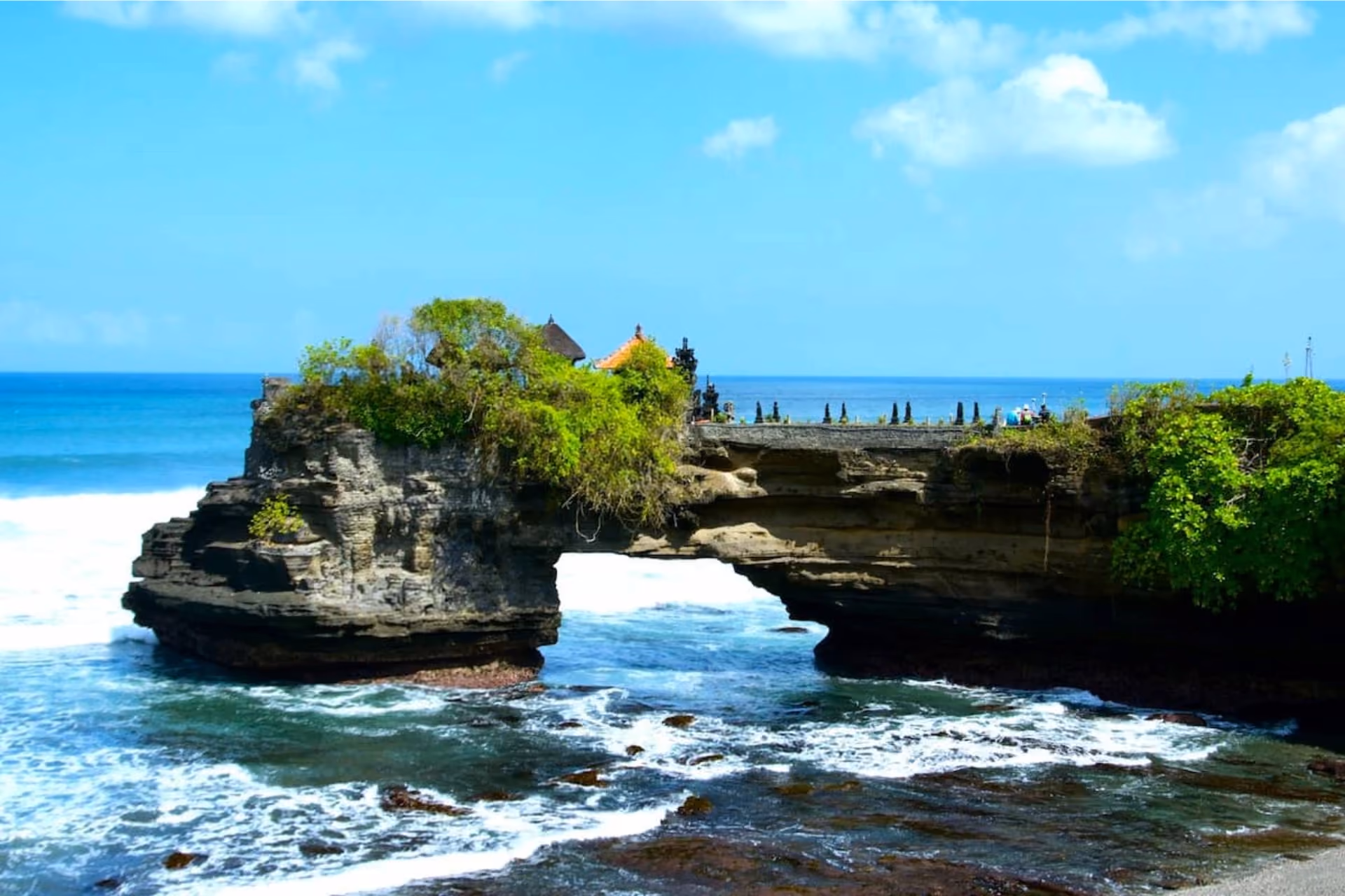 Balinese sea temple, offering picturesque ocean views.