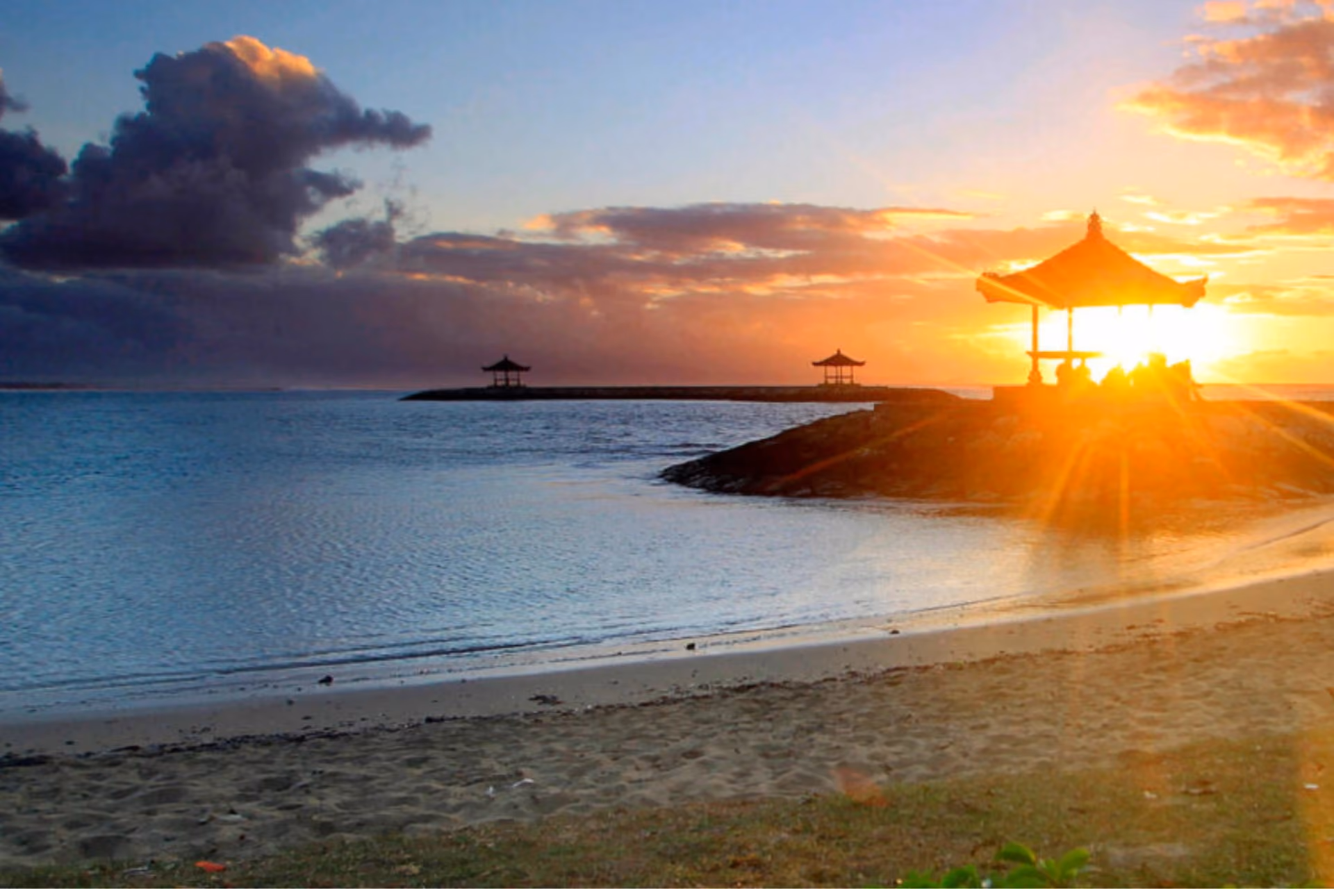 Beautiful sunset at Geger Beach. 