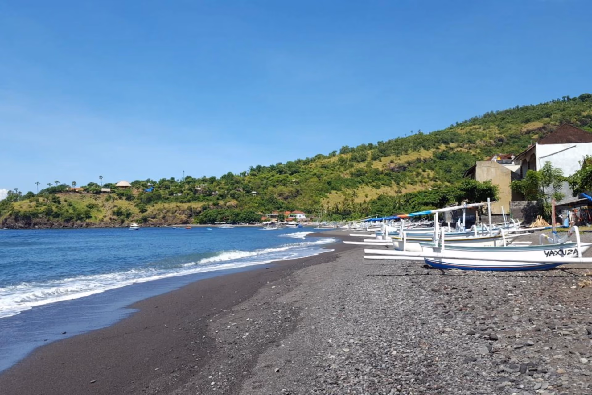 Black Sand in Jemeluk Beach