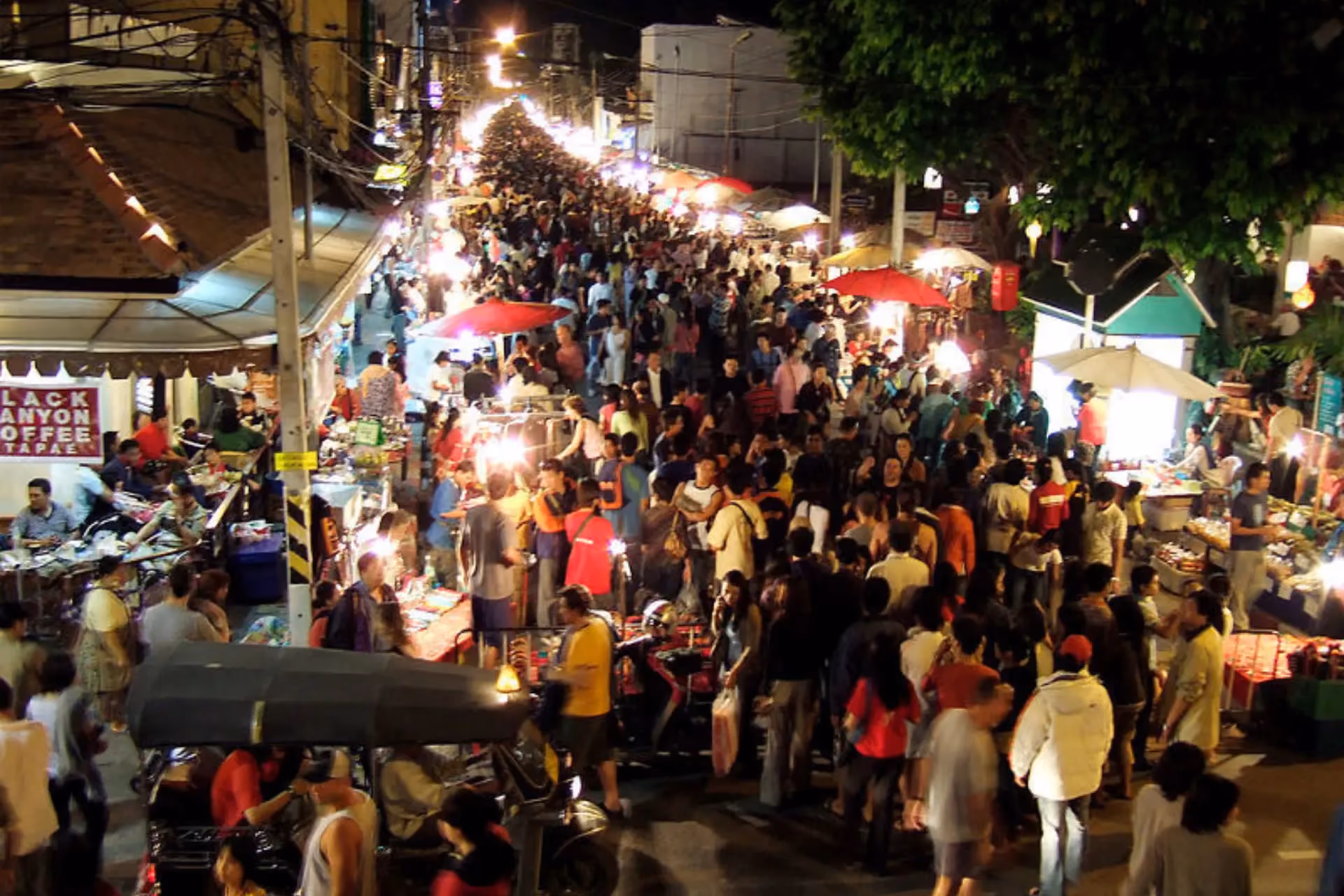 Crowded streets of Kuta Night Market