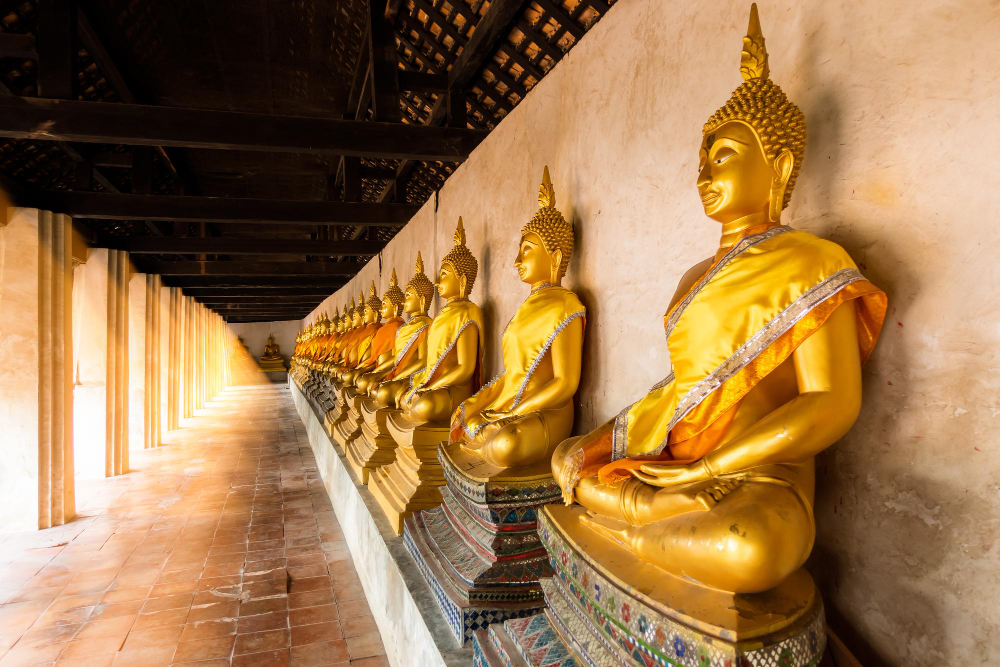 golden Buddha statue at Wat Tham Sua temple in Thailand