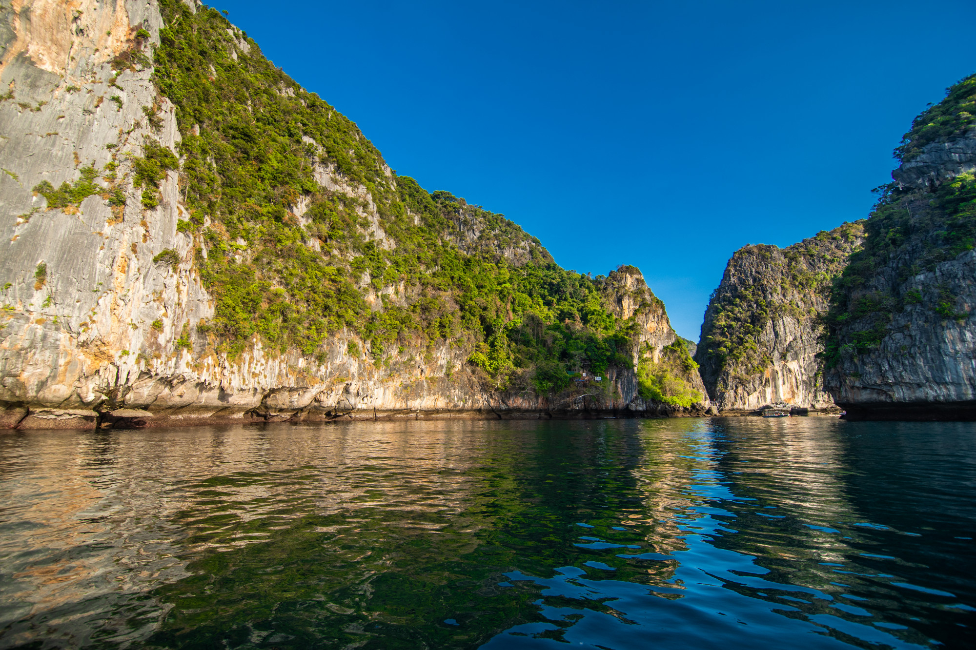 Lan Ha Bay’s quiet waters and karst cliffs