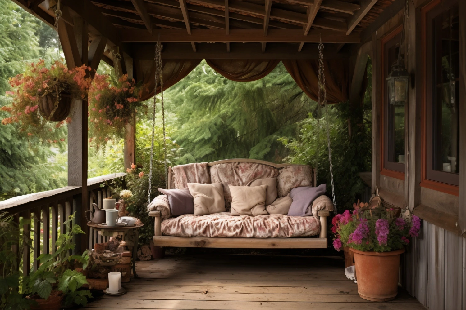 Tree Tops Sky Dining in Koh Samui with a private wooden dining pod surrounded by lush greenery and ocean views.