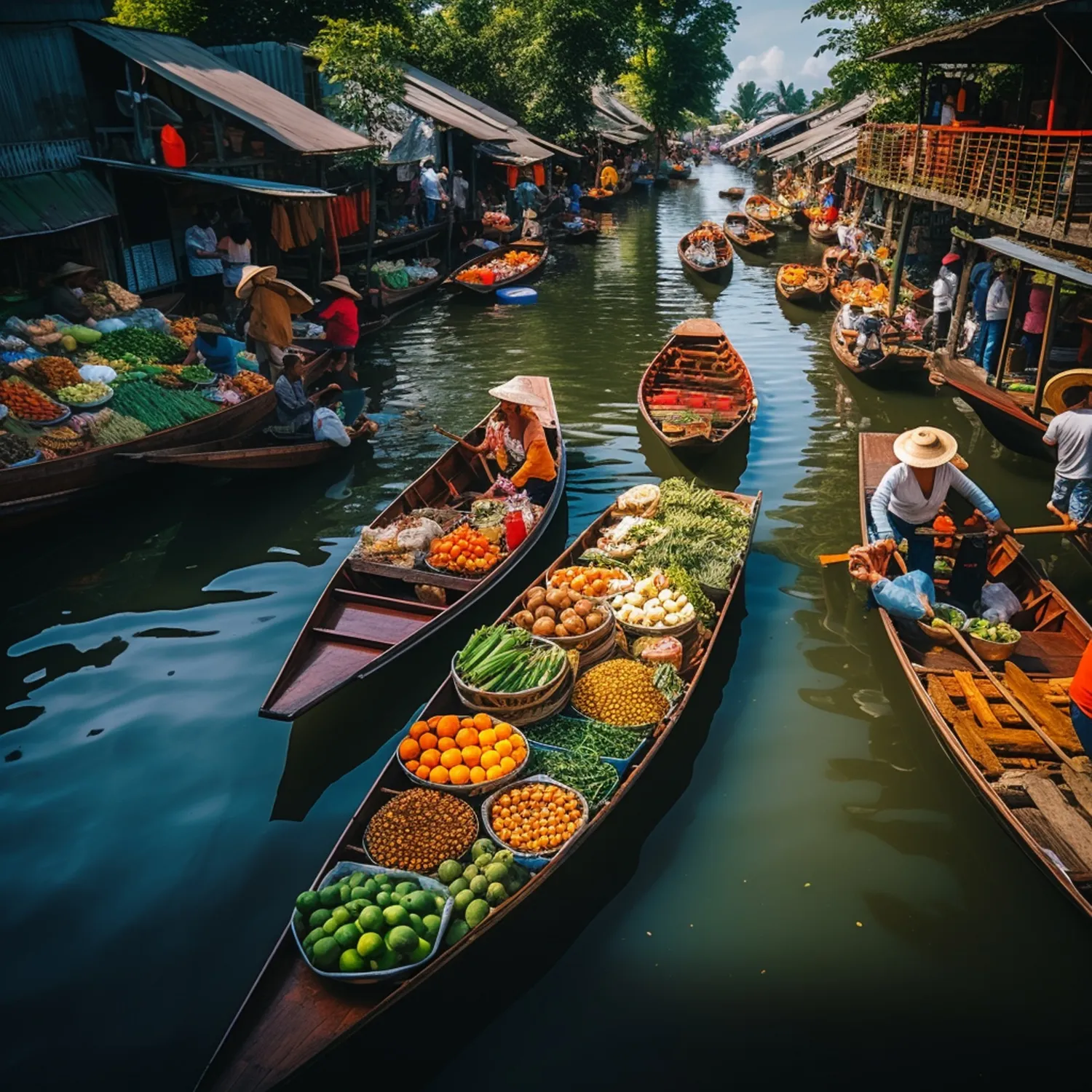 Floating Market in south vietnam