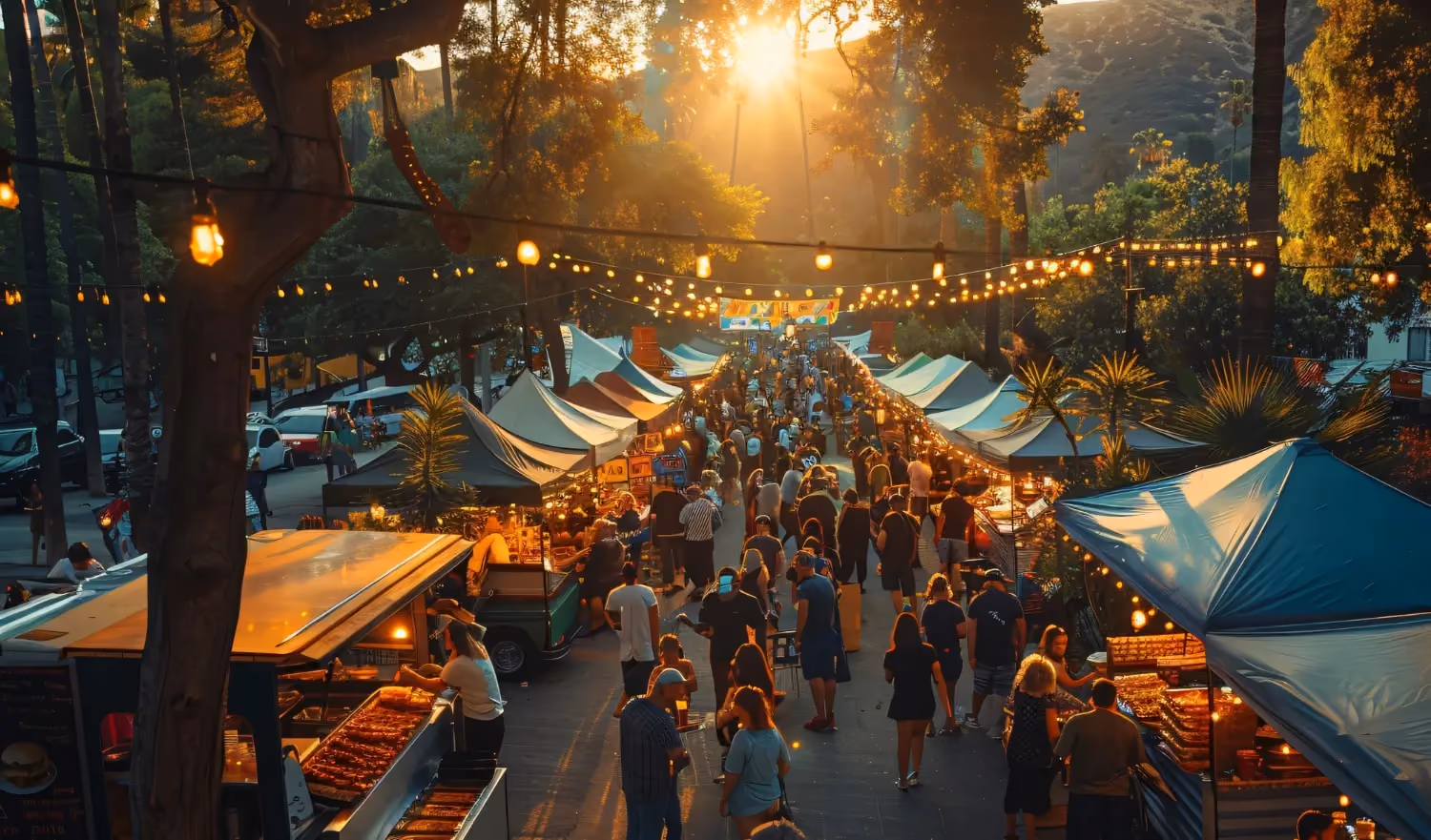 Chatuchak Weekend Market in Bangkok, Thailand, crowded with shoppers and colorful stalls