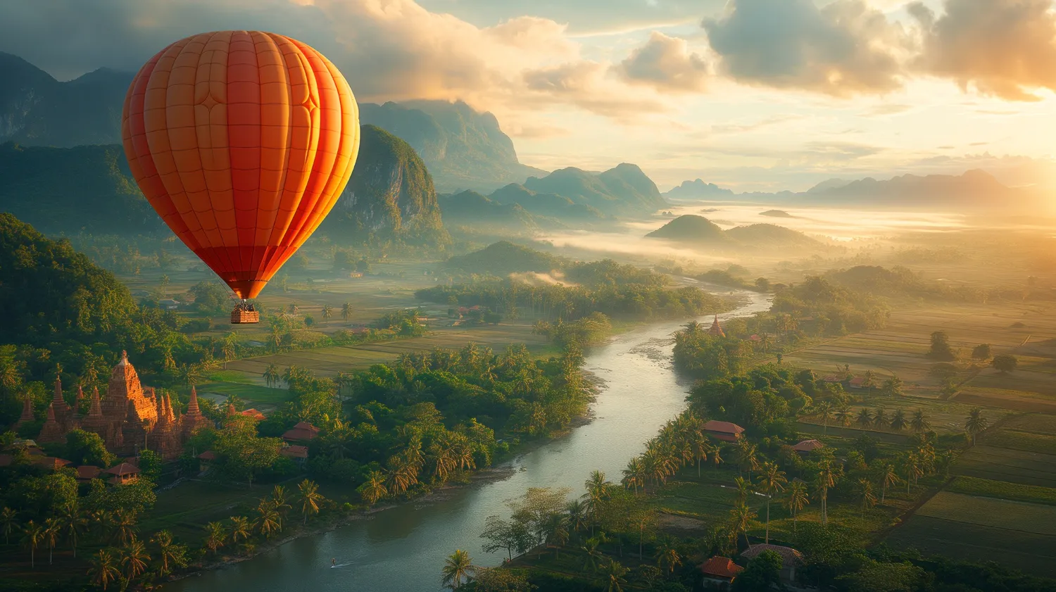 Fly above the clouds in a Hot Air Balloon in Chiang Mai.