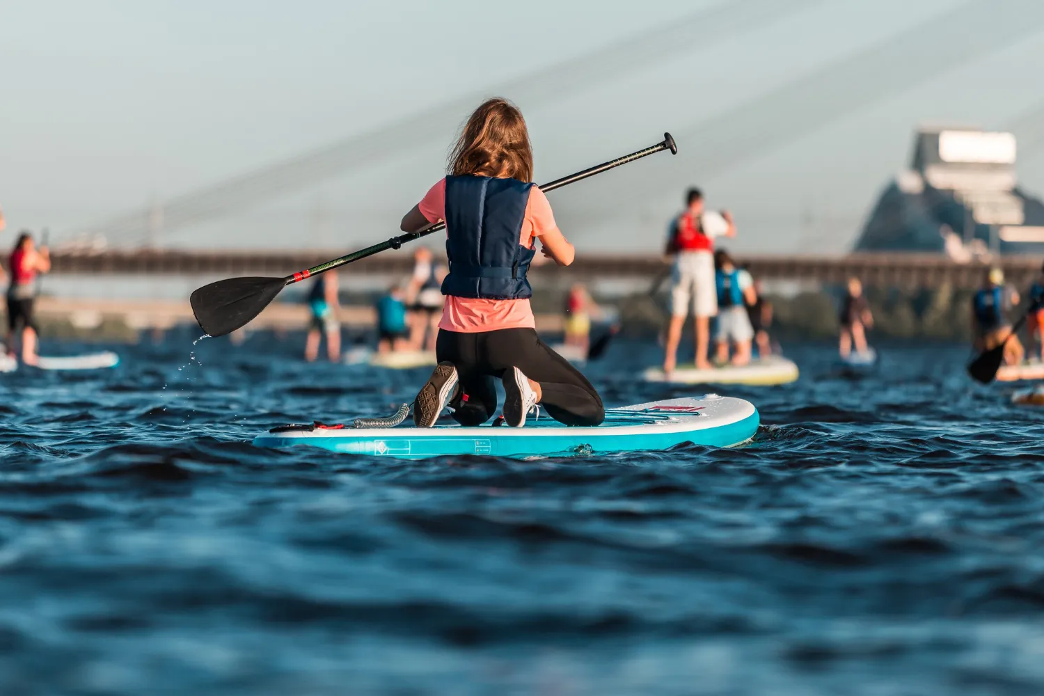 Surfing and paddleboarding 
