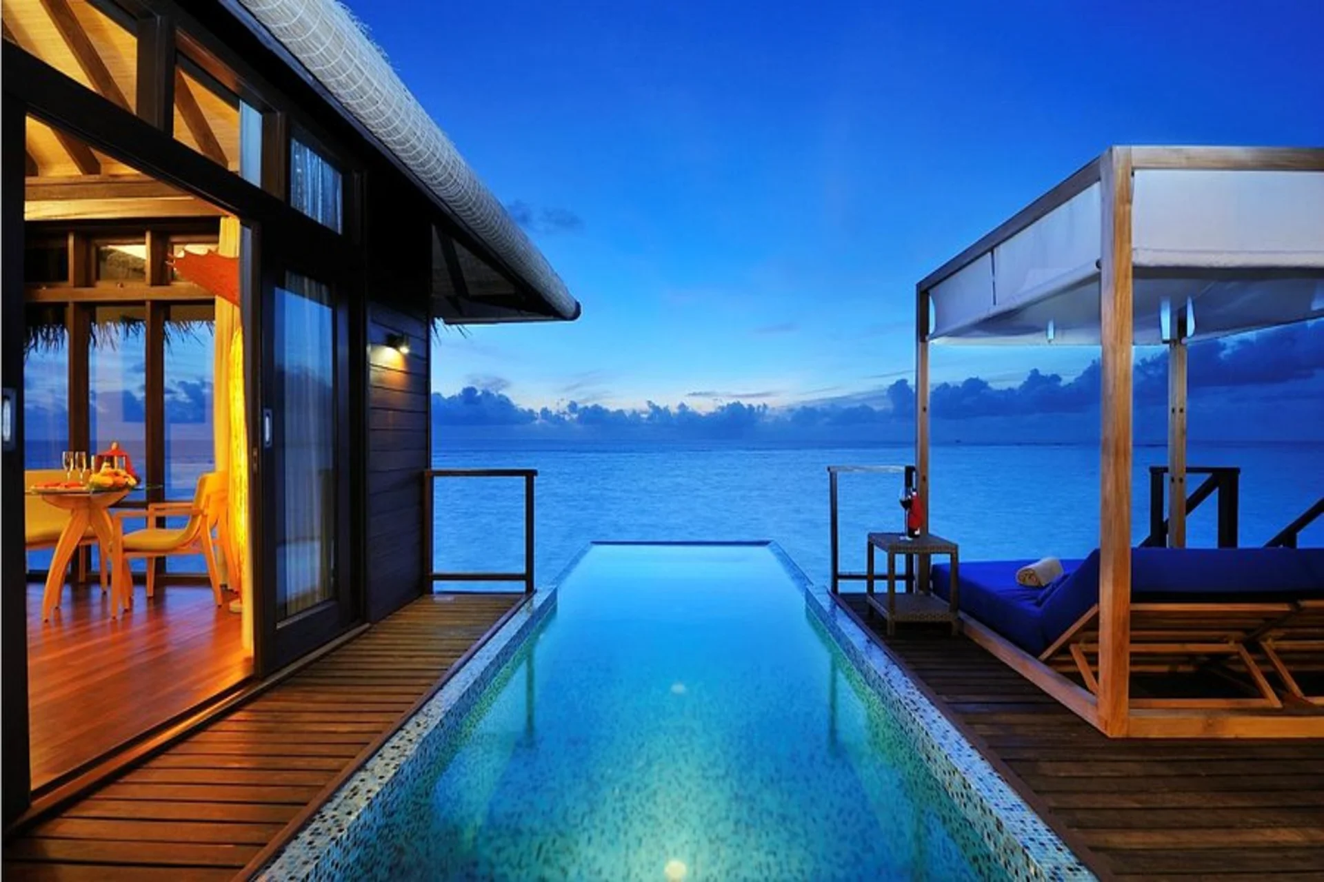 Crystal-clear lagoons and overwater villas—February is peak romance in the Maldives.