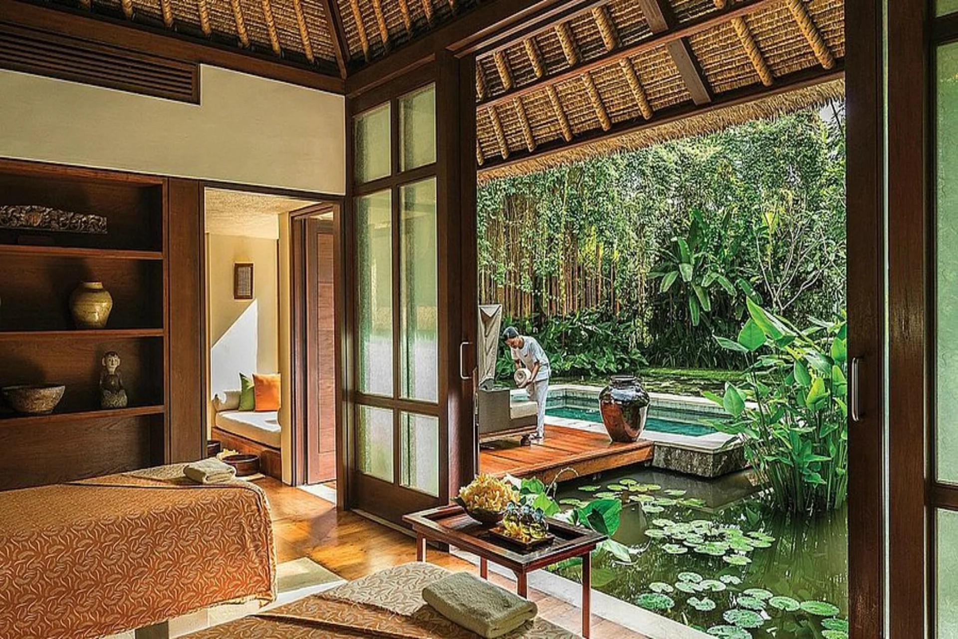 Wake up to misty jungles and river views in one of the most peaceful resorts in Bali.